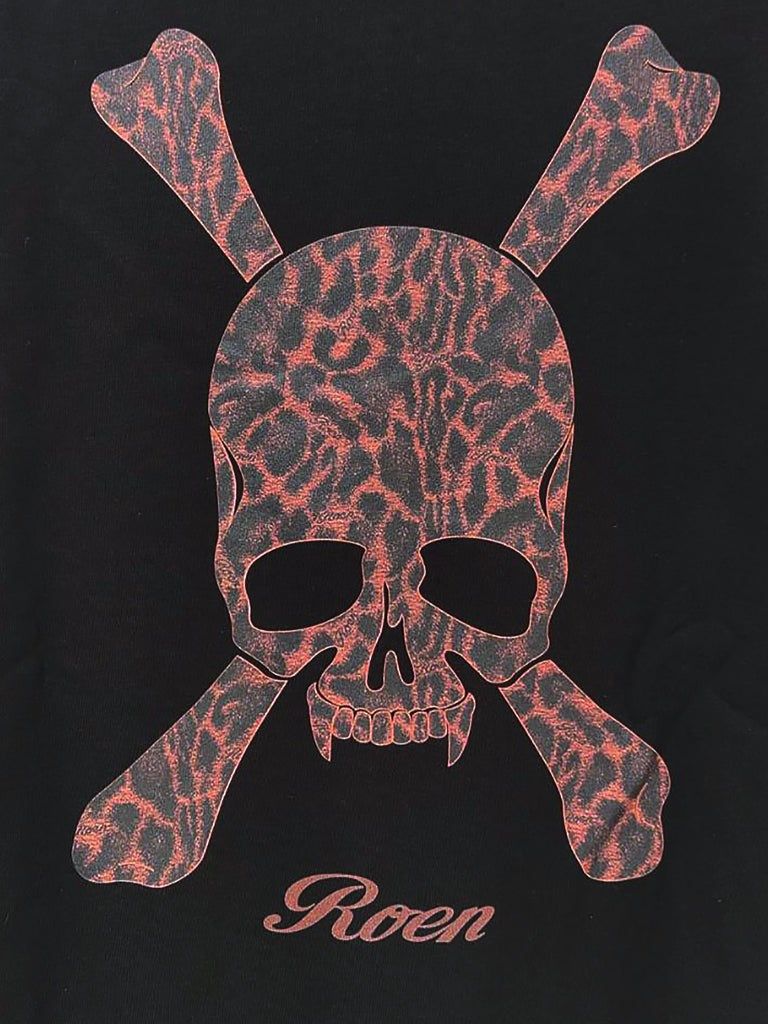 LEOPARD SKULL PO / 長袖パーカー / ブラック 【Roen】