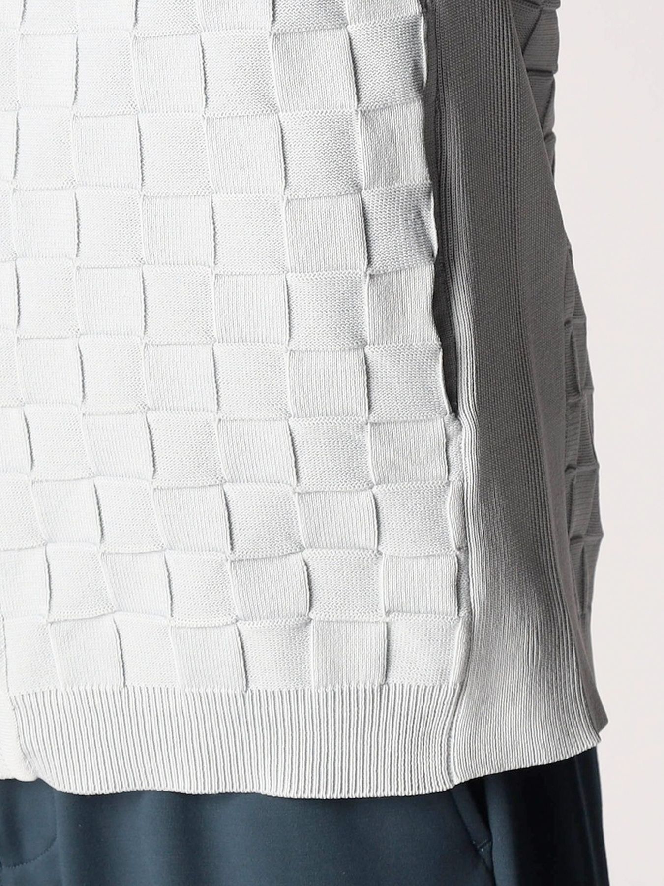 ブロックチェックニットブルゾン / ブラック 【NICOLE CLUB FOR MEN】