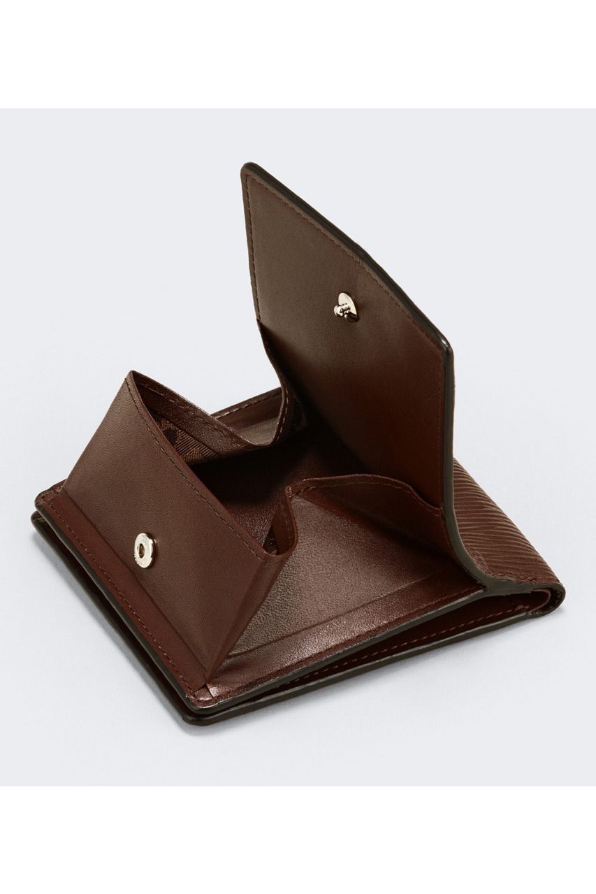 二つ折りウォレット Wave Leather / Smoky Brown 【aniary】
