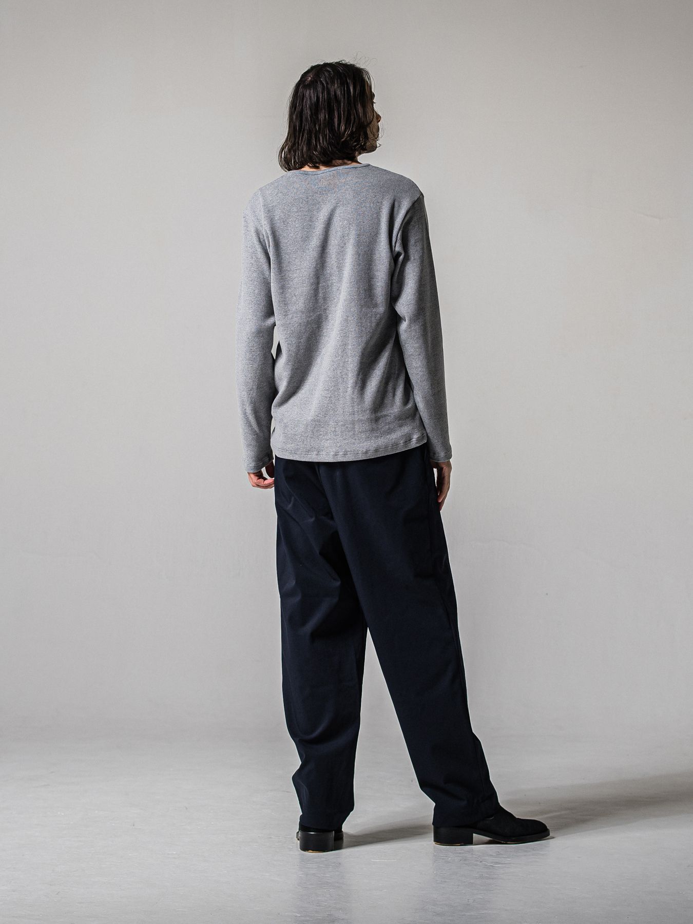 【予約品 11月16日(日) 締切】WAFFLE HENRY / ワッフルサーマル ヘンリーネック / グレー