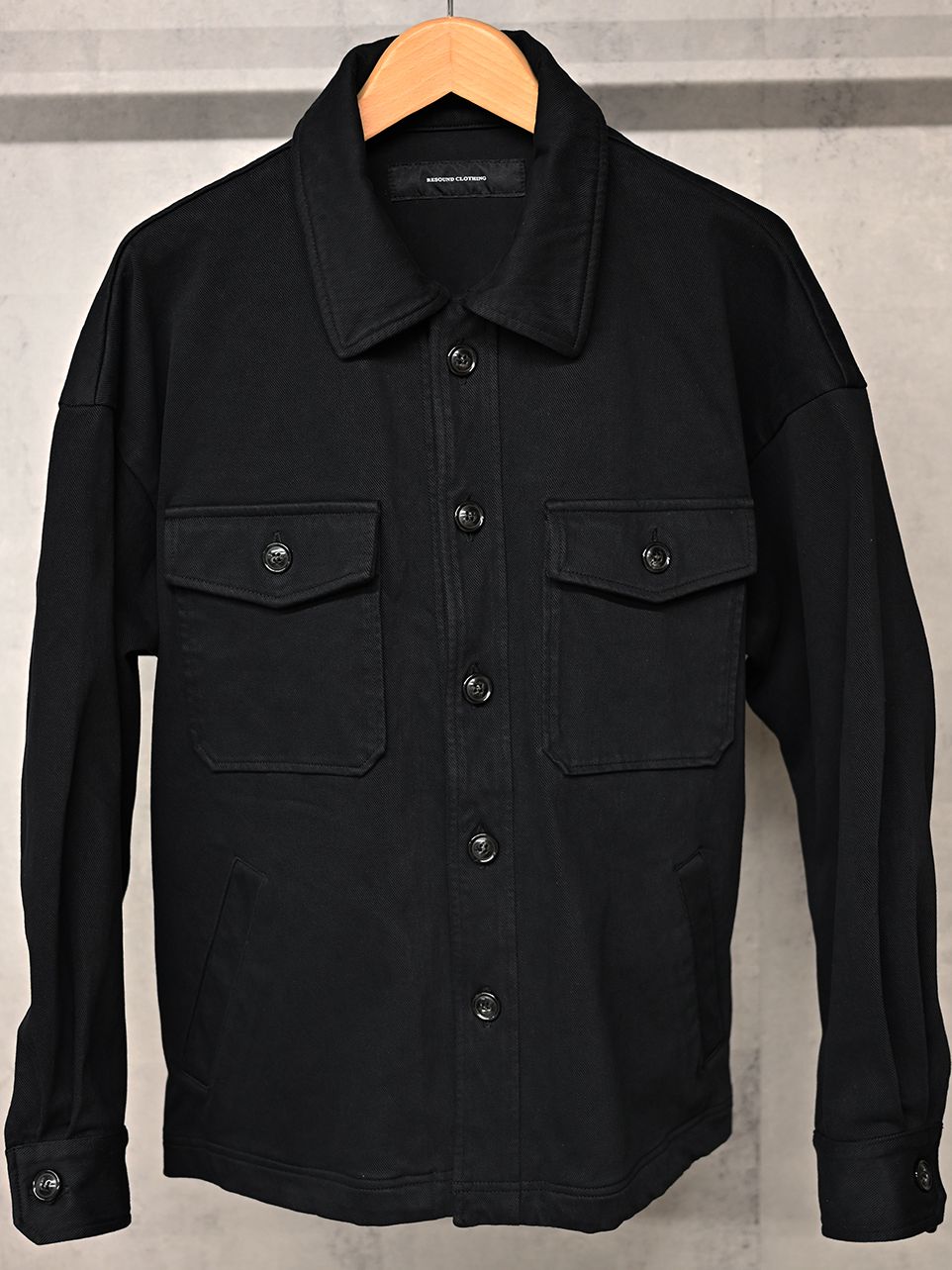 《予約11月17日19時締め》 DENIM JERSEY  OVER CPO  / デニムジャージ / ブラック