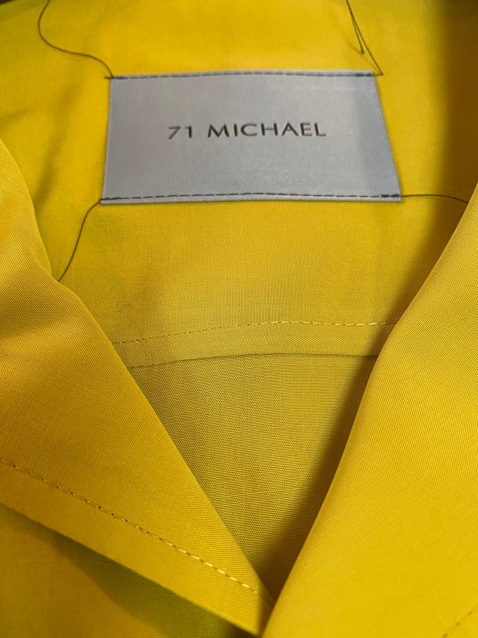 開襟刺繍シャツYellow 【71MICHAEL】