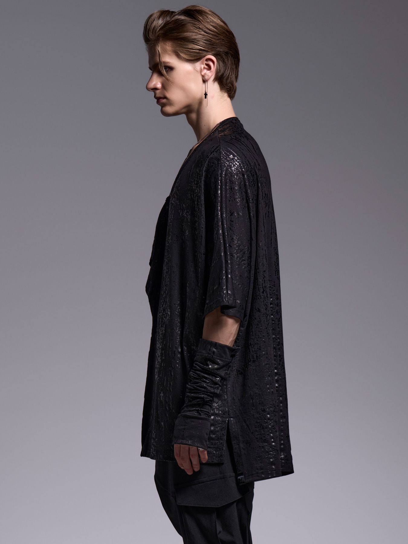 【予約品 1月4日(日) 締切】Dolman Single Frill-T / ドルマンスリーブ シングルフリルTシャツ / ブラック