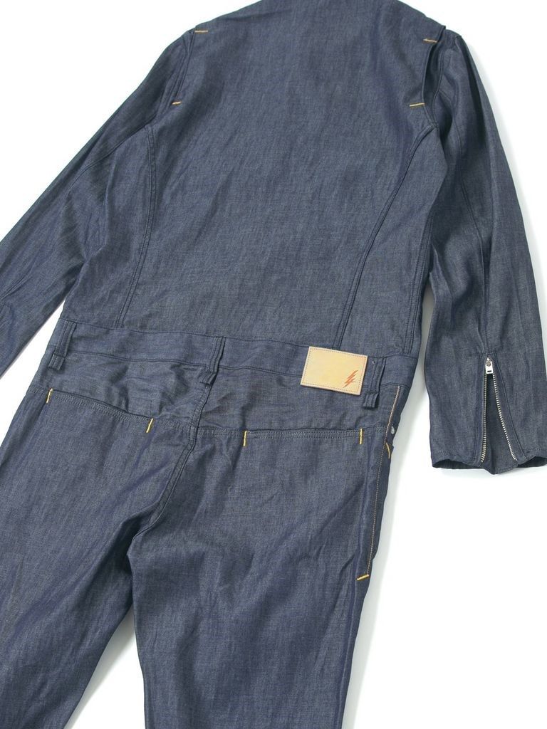 6oz Organic Cotton Denim Single Riders Coveralls / 6oz オーガニック コットン デニム シングル ライダース カバーオール / BULLET / インディゴ