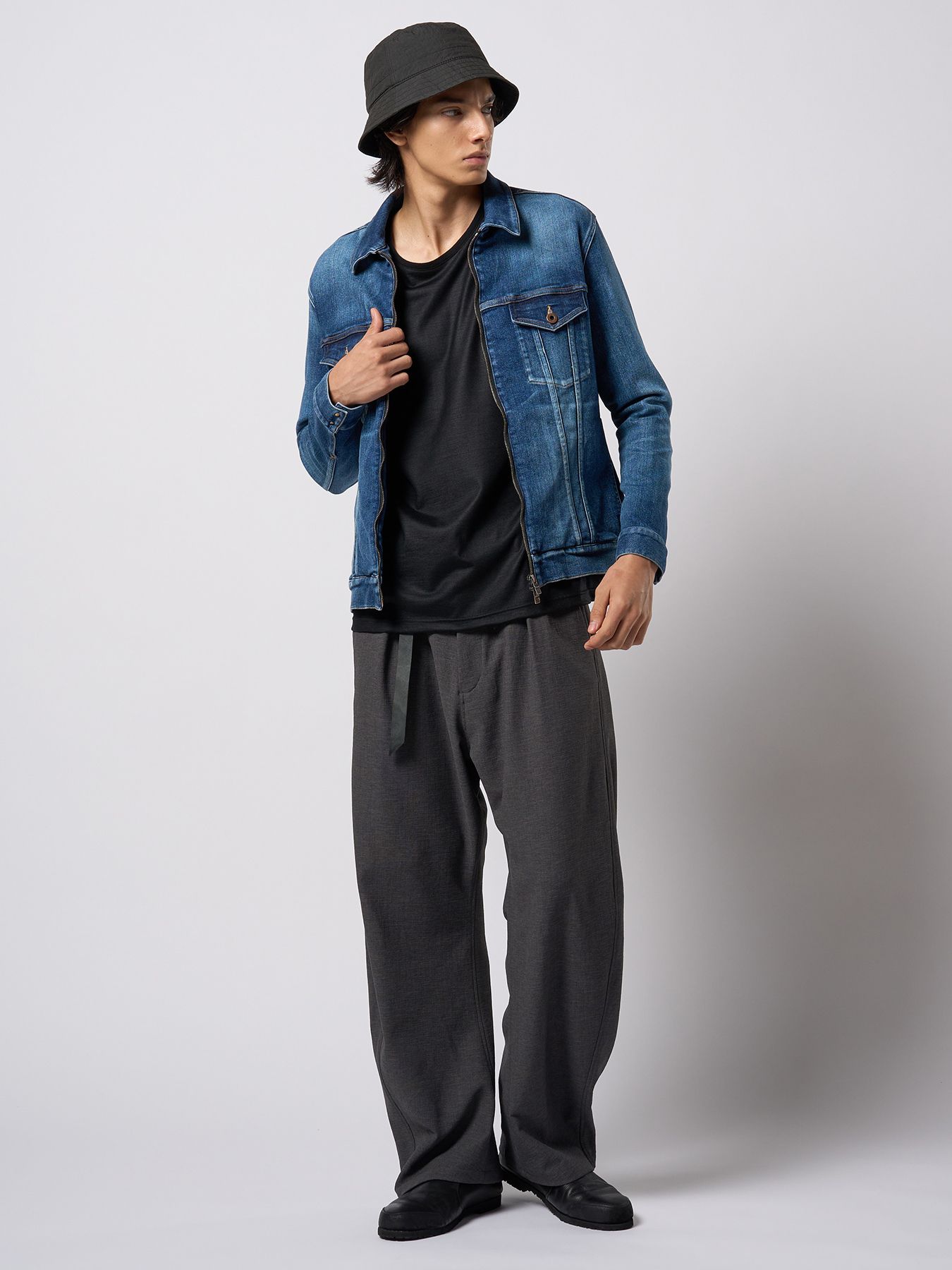 【予約品 9月23日(火) 締切】combination slip-on shoes / コンビネーション スリッポンシューズ / ブラック