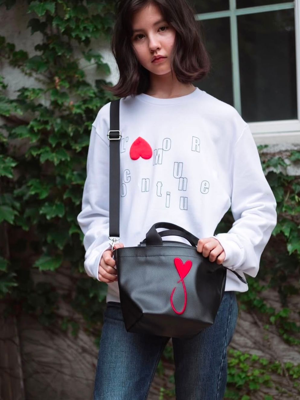 Tiphanie Shoulder バック ブラック×レッド メゾンオノレ パリMAISON HONORE PARIS