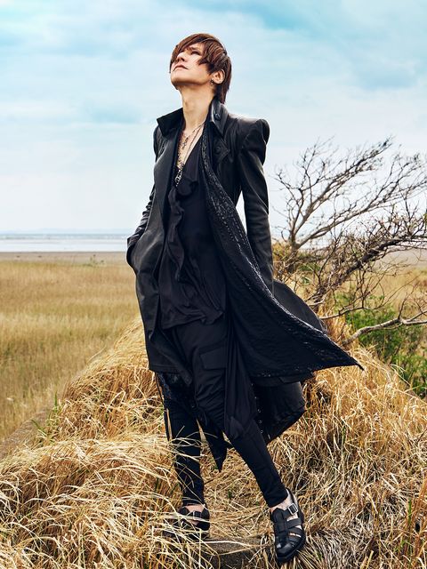 【予約品 4月26日(日) 締切】《Costume Line》Eco Horse Hide Lace Up Flare Jacket / エコホースレザー レースアップ フレアジャケット / ブラック