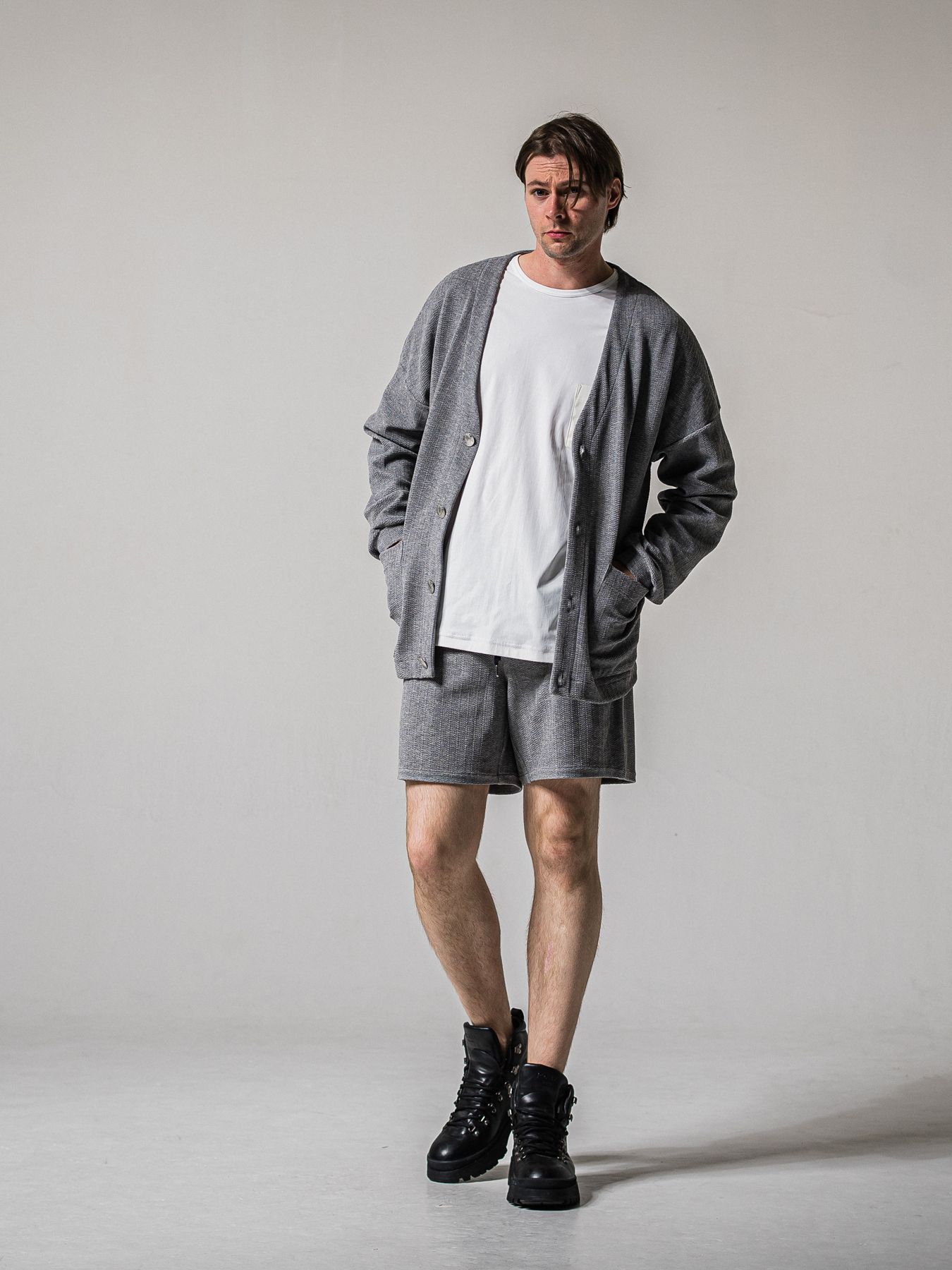 【予約品 11月16日(日) 締切】BLISTER KNIT C/D / ブリスターニットカーディガン  / グレー