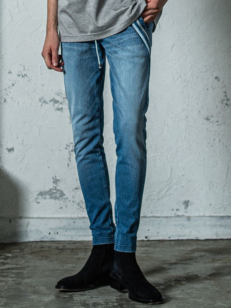 《予約11月17日19時締め》 EX denim jersey  EDGE   PT / ジャージパンツ ライトインディゴブルー