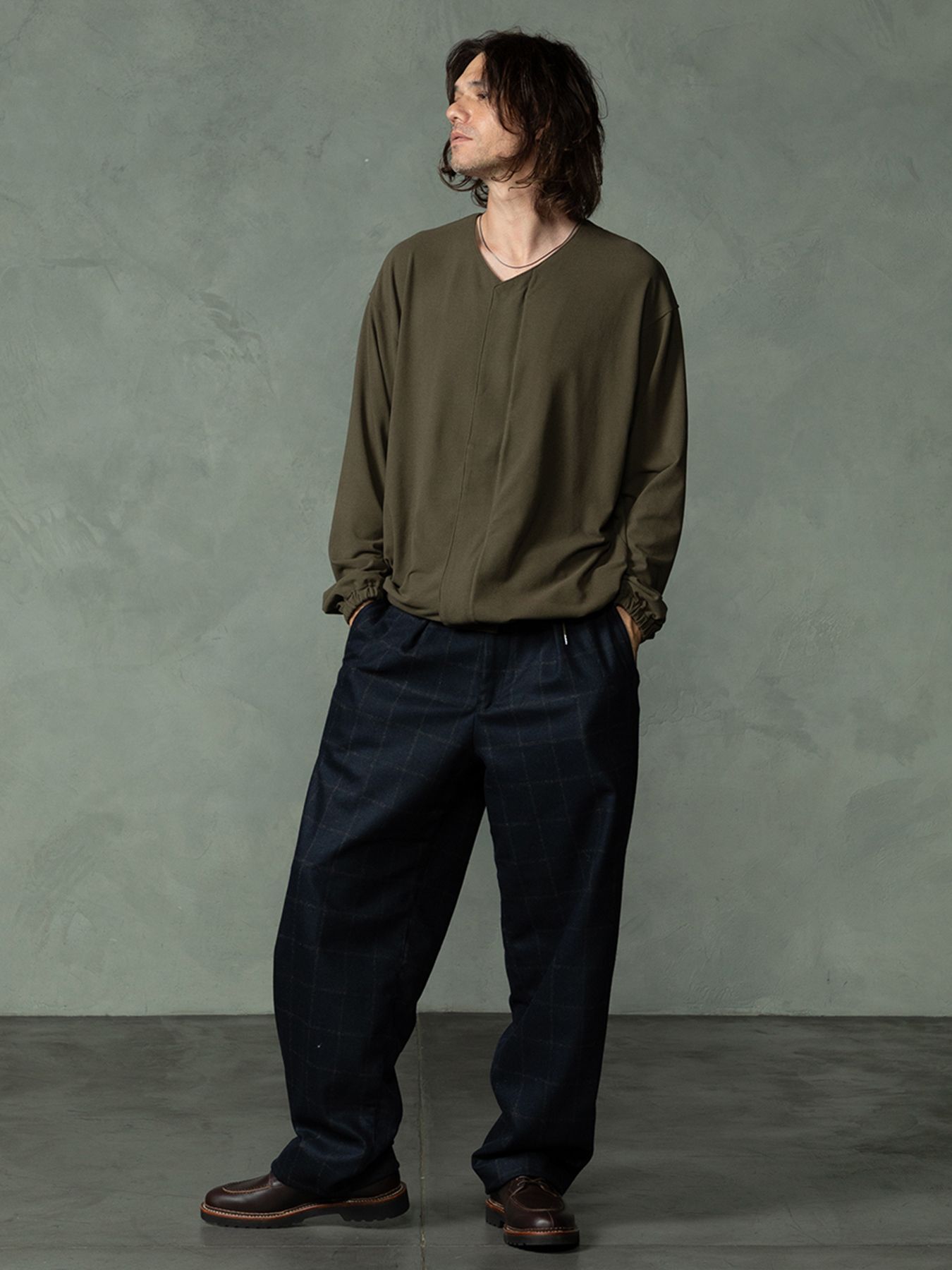 【予約品 7月5日(日) 締切】WOOLBASTE TROUSERS windowpane / ウィンドーペイン ウールトラウザーズ / ネイビーチェック