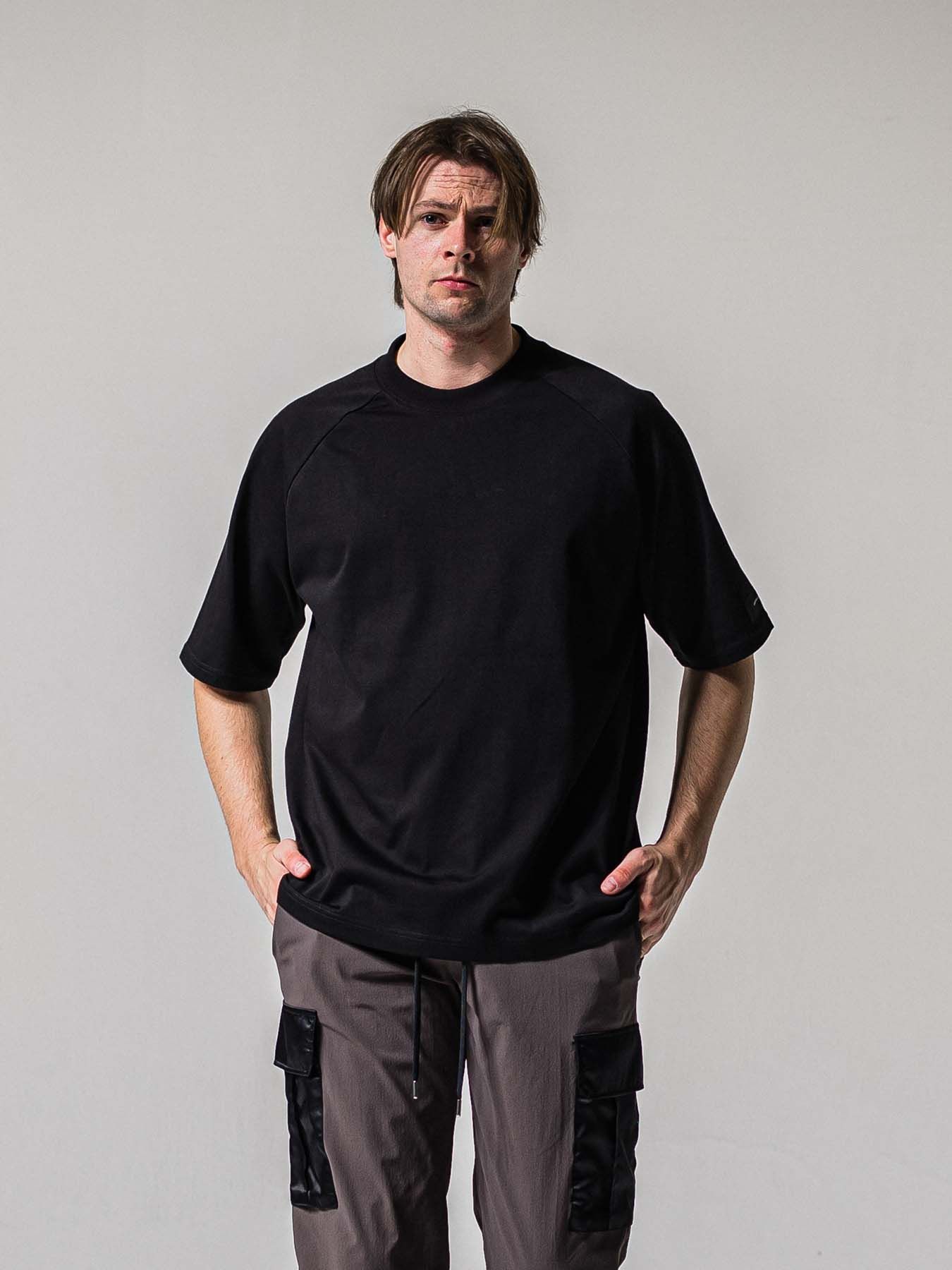 【予約品 11月16日(日) 締切】BACK RC RAGLAN OVER TEE / バックロゴ ラグランスリーブ オーバーTシャツ / ブラック