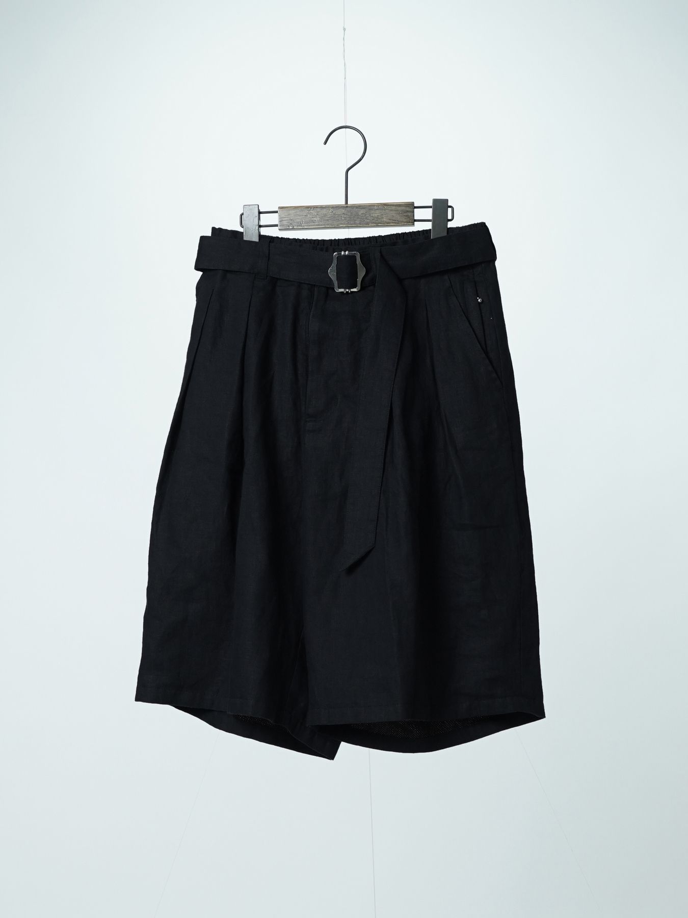 【予約品 2月1日(日) 締切】LINEN OVERSHORTS / オーバーサイズシルエット ショーツ / ブラック