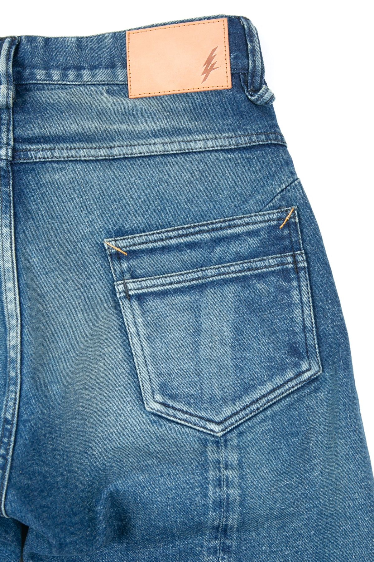 12.5oz Organic Cotton Stretch Over Lap Tight Straight Jeans / インディゴ 【STRUM】
