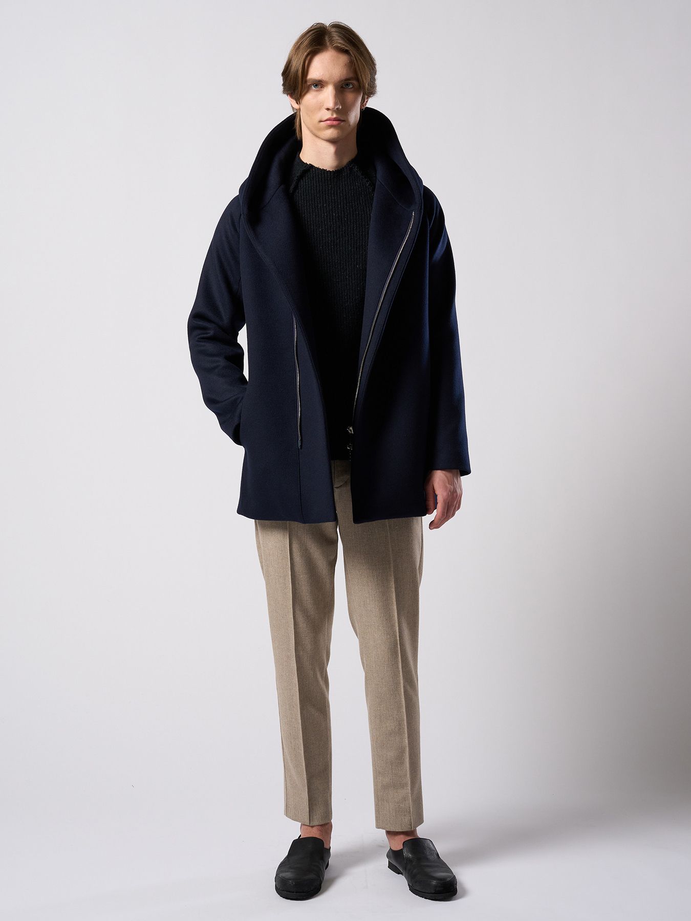 【予約品 4月19日(日) 18時締切】combination slip-on shoes / カーフレザー コンビネーション スリッポン シューズ / ブラック