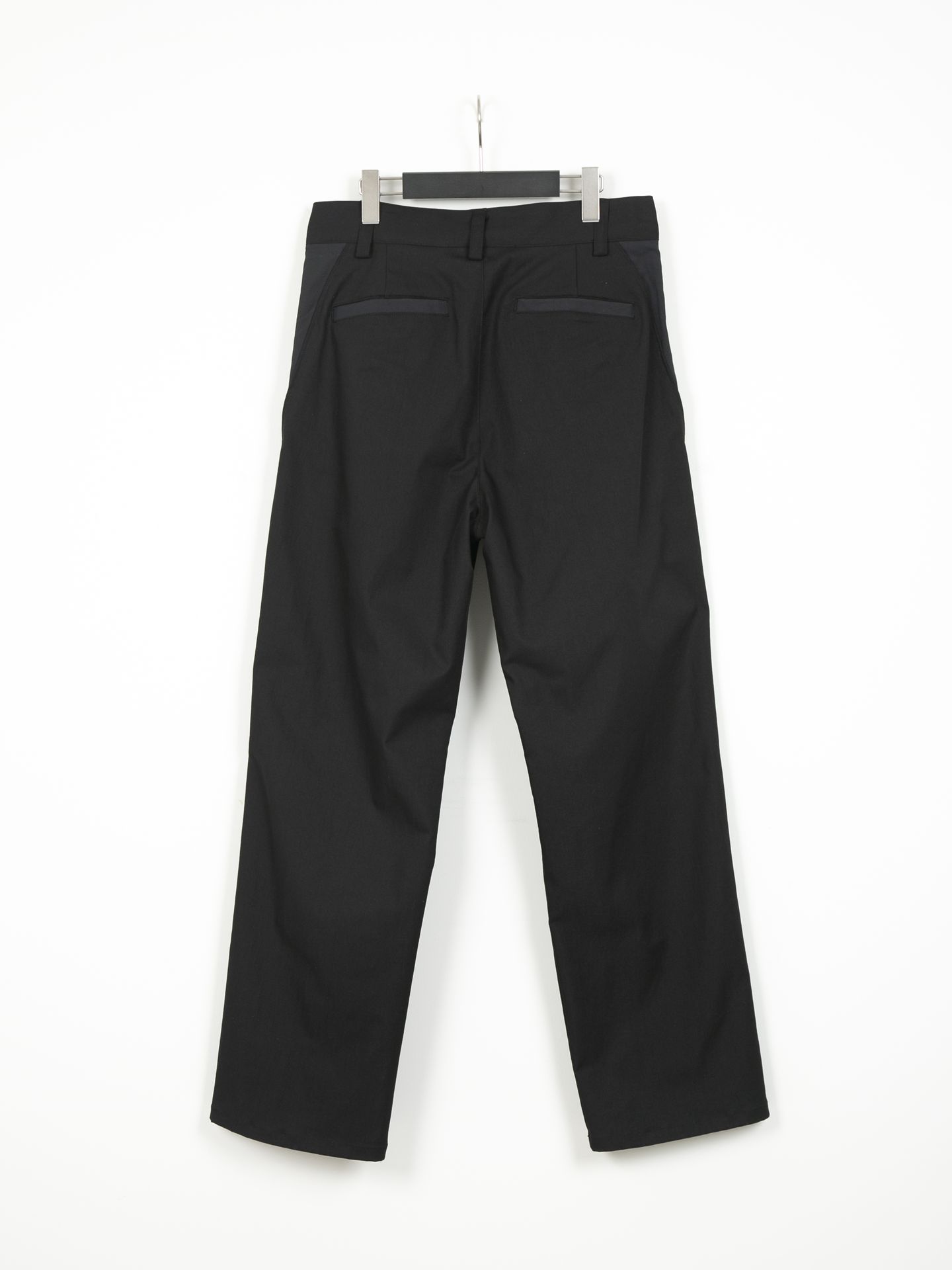 Spun Polyester Stretch Twill Pistol pants / ピストル パンツ / ブラック×グレー