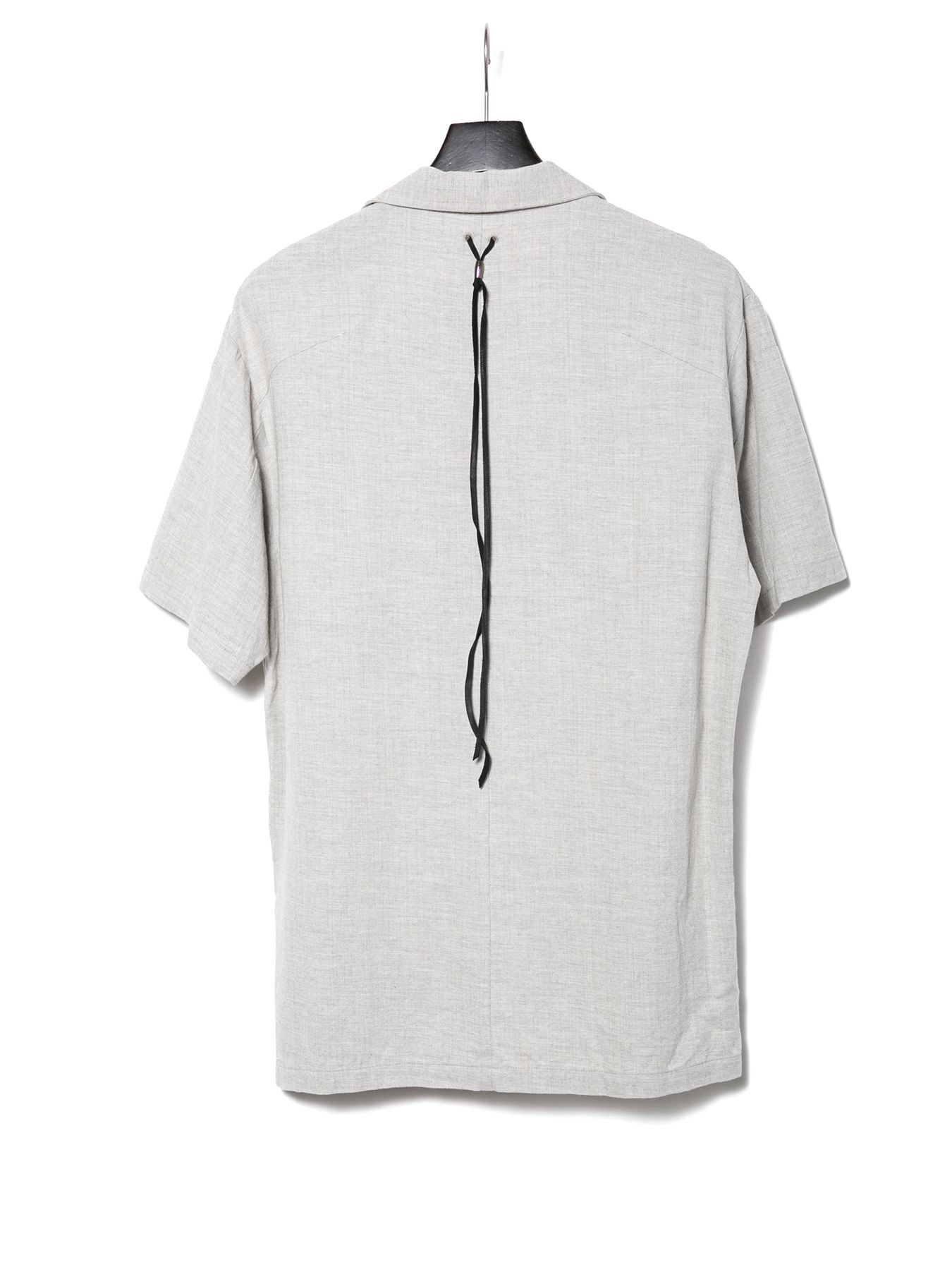 【予約品 10月12日(日) 締切】Softening Washed Rayon Cotton Linen H/S Open Collar Shirt / レーヨン コットン リネン 柔軟ワッシャー 半袖 開襟シャツ / ライトグレー