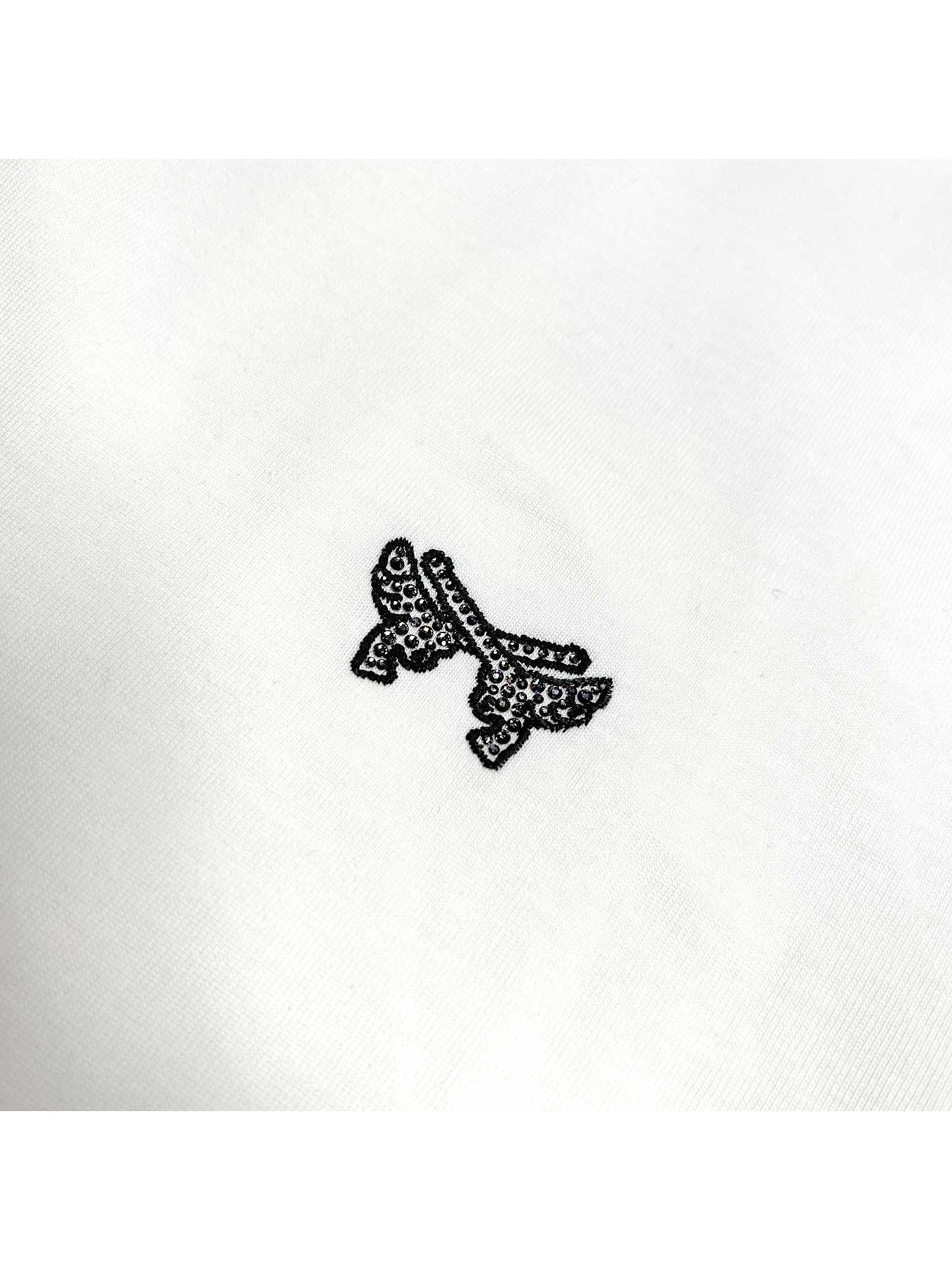 【予約品 8月10日(日) 締切 】WING CROSSGUN S/S T / ウィング クロスガン Tシャツ / クリスタル 刺繍 ホワイト