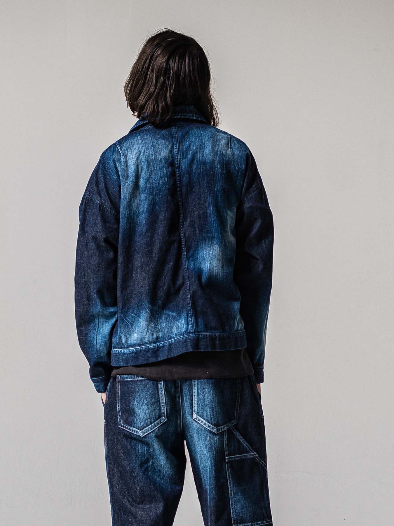 【予約品 11月16日(日) 締切】LDENIM AG FLIGHT JK / ライトデニム ミリタリージャケット / インディゴユーズド