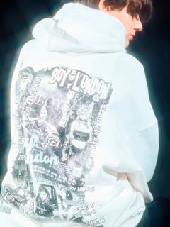 LEAVE THE BOY ALONE Photo Hoodie Parka / パーカー / ホワイト