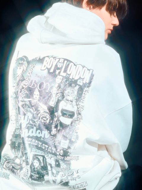 LEAVE THE BOY ALONE Photo Hoodie Parka / パーカー / ホワイト