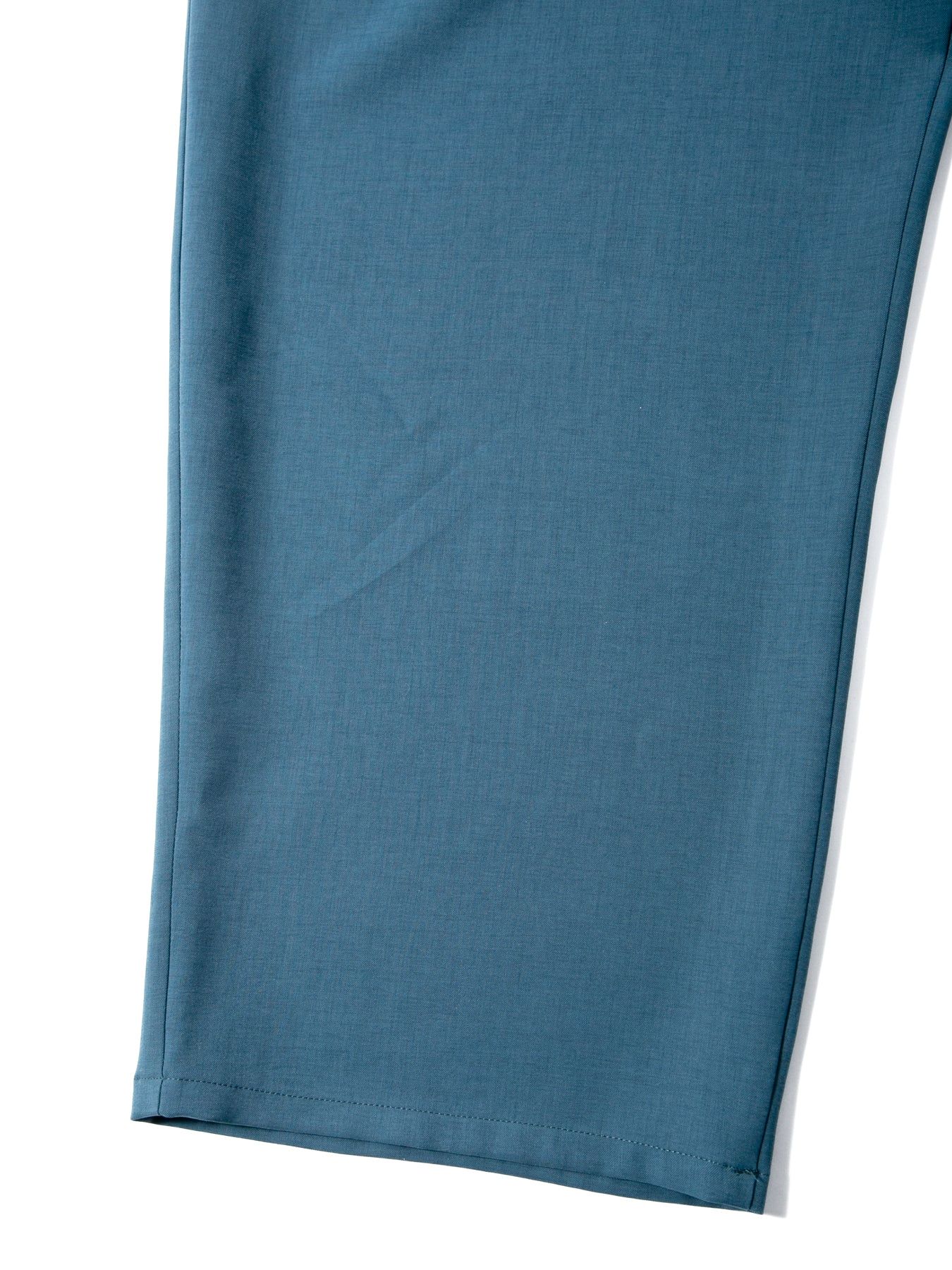 Polyester Stretch Twill Barrel Wide Pants / ポリエステル ストレッチ ツイル バレル ワイドパンツ / ブルーグリーン