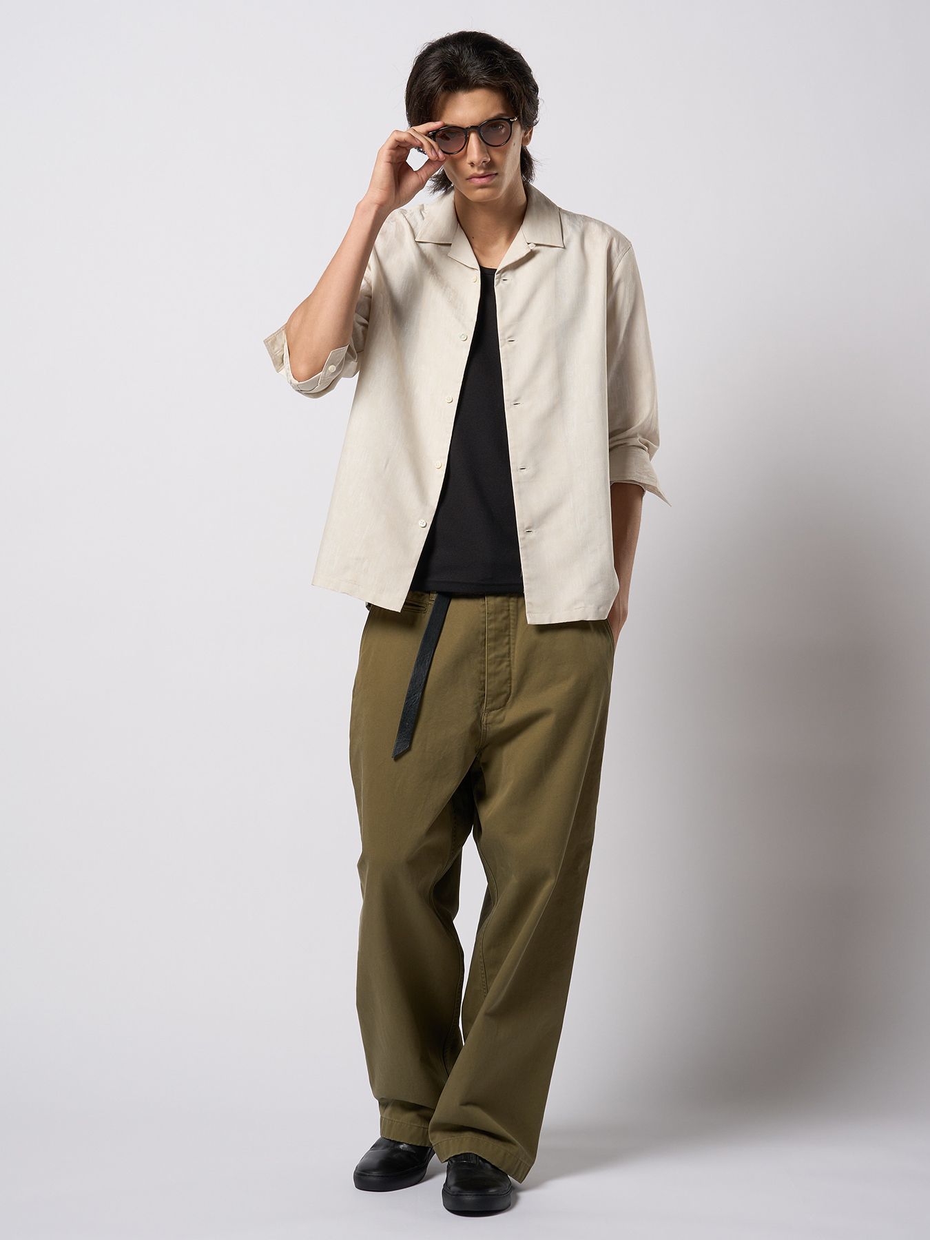 【予約品 9月23日(火) 締切】jacquard open collar shirt / ジャガード オープンカラーシャツ / アイボリー
