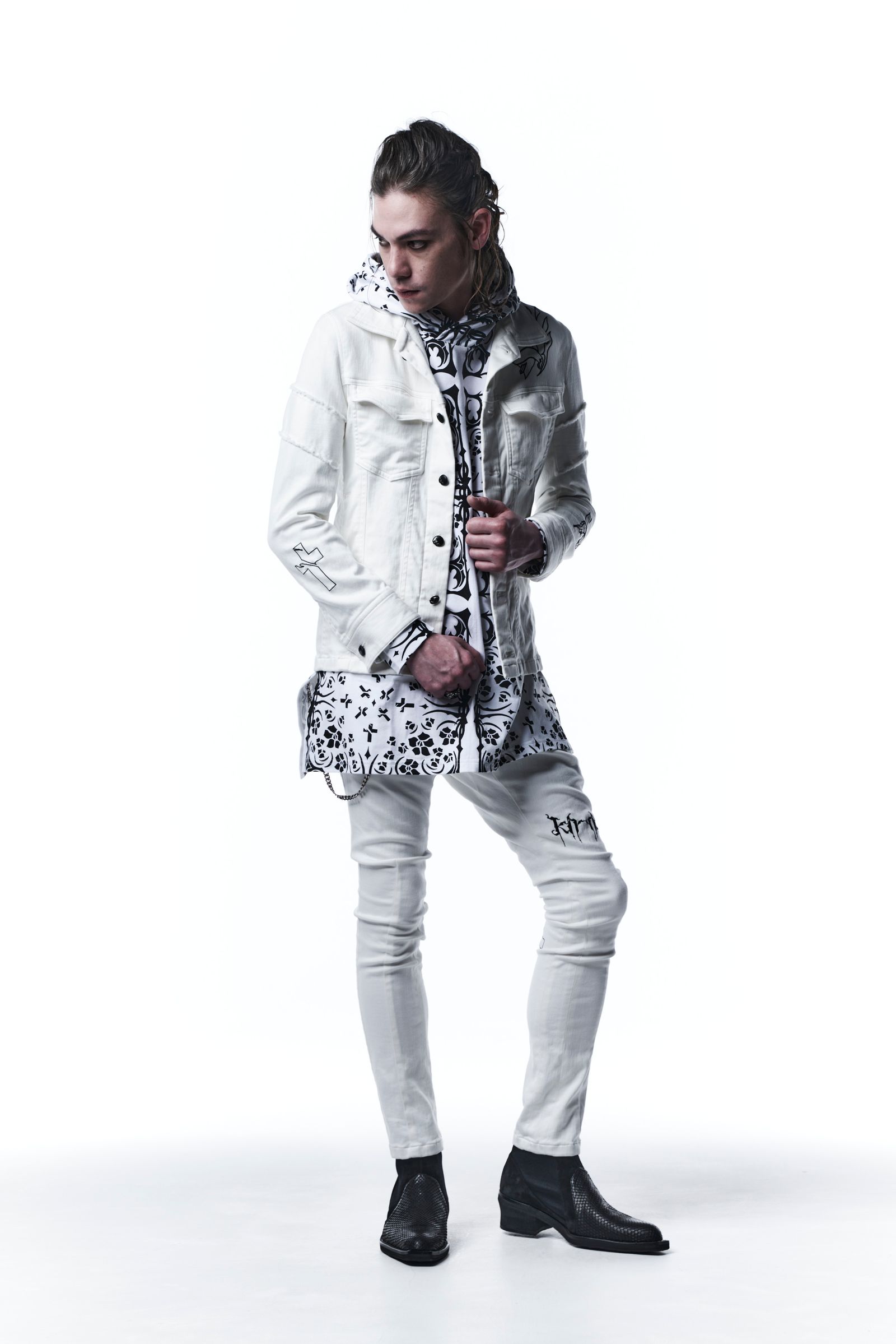 G-Jacket ジャケット WhiteDenim 刺繡あり / White 【kiryuyrik】