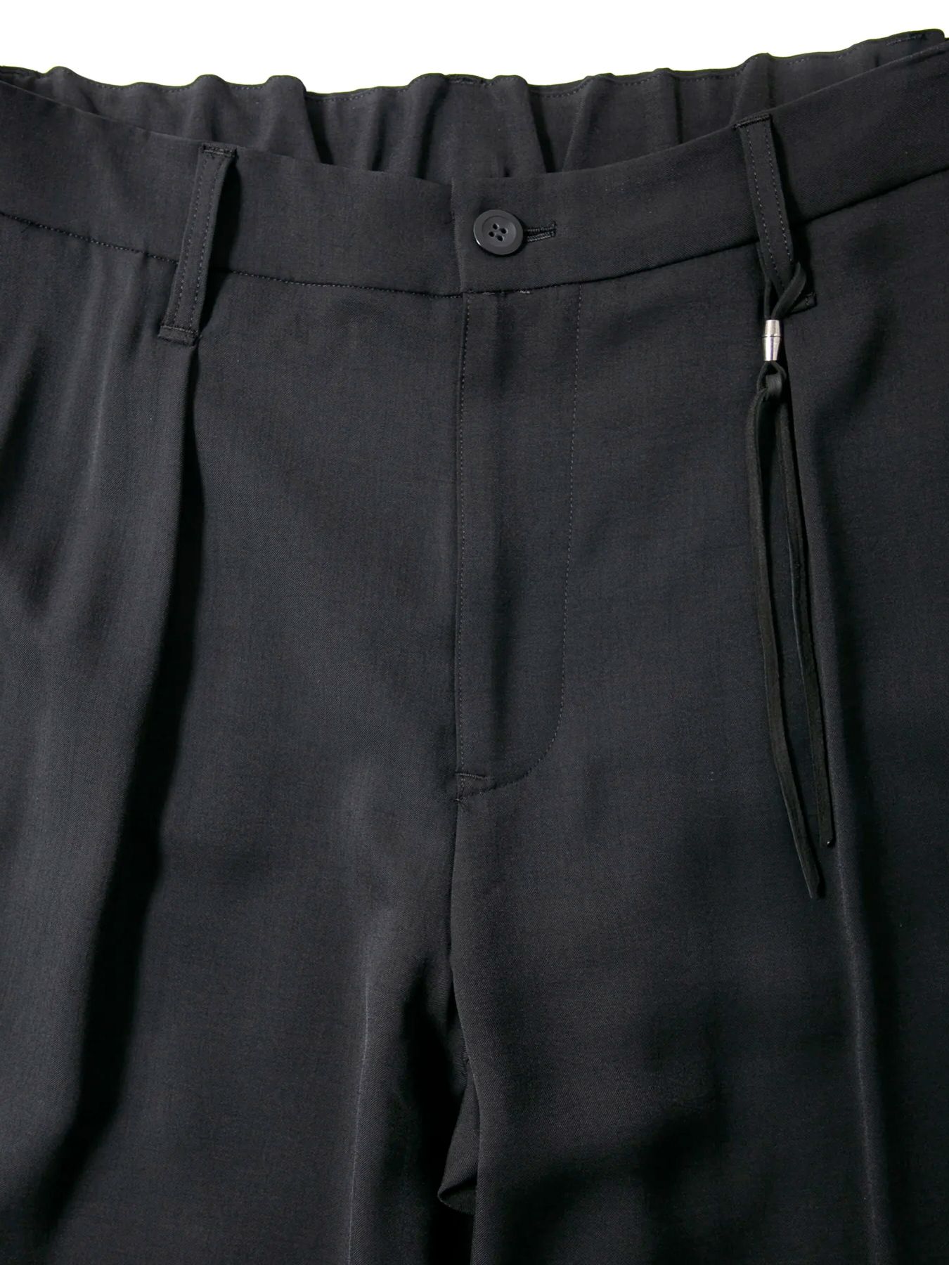 ワイドパンツPolyester Stretch Twill Barrel Wide Pants / ポリエステル ストレッチ ツイル バレル  / ブラック