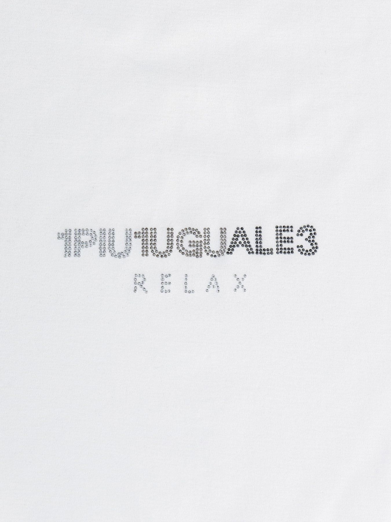 《ミッキーマウス コラボ》ラインストーンシルエット半袖Tシャツ  / ホワイト 【Disney × 1PIU1UGUALE3 RELAX】