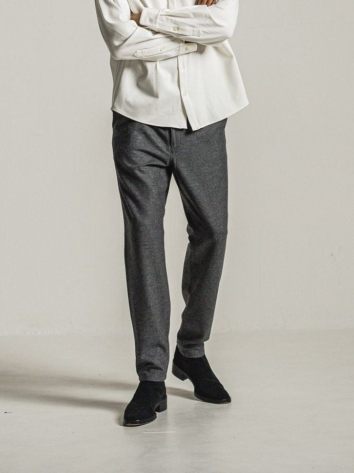 《予約9月1日18時締め》 PAT WIDE EASY PANTS  / カシミアウールパンツ / グレー