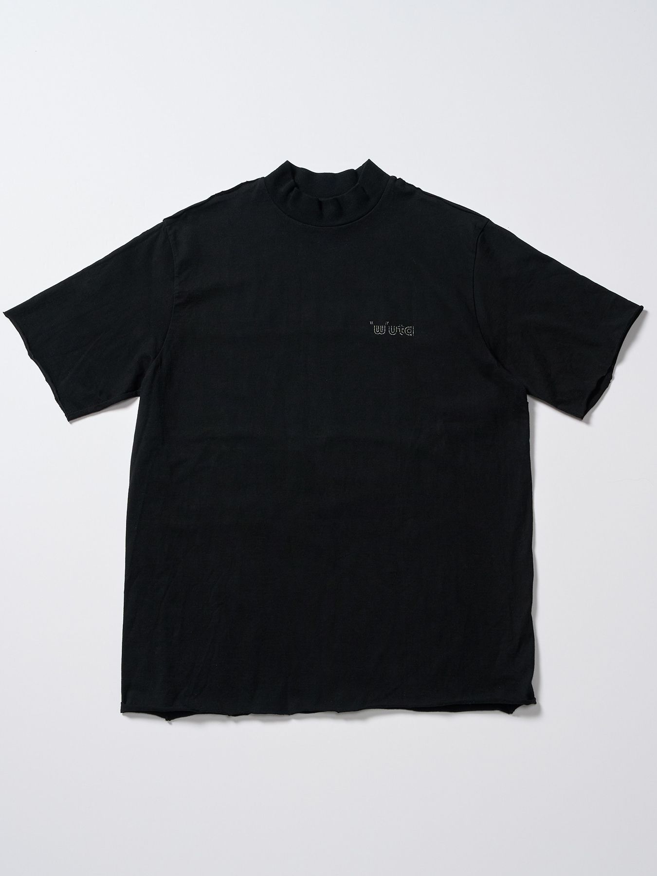 【予約品 1月25日(日) 締切】muta × wjk collection：cut-off mock S/S (printed) / カットオフ モックネック ショートスリーブ / ディープブラック