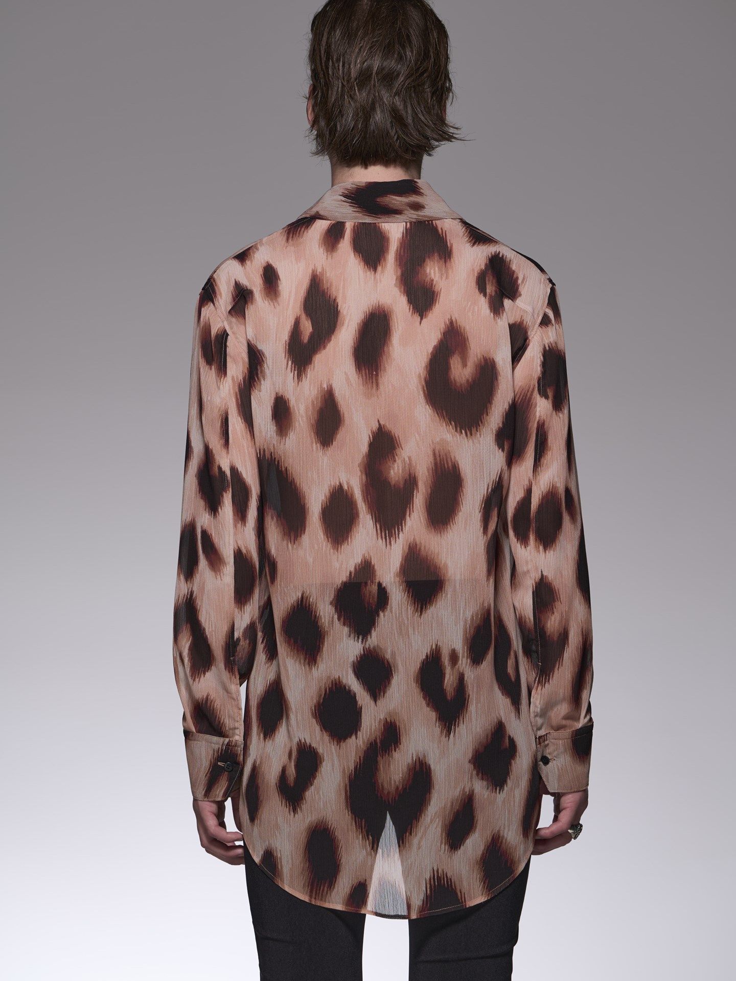 《予約品6/17締め》 LeopardLaceUpShirt / レースアップシャツ / ブラック＆ベージュ