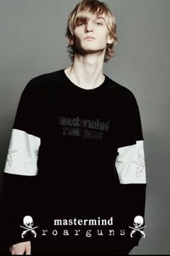 限定ORGANIC PILE SWEAT METALスカルガン黒×白roarguns×MASTERMIND WORLD】