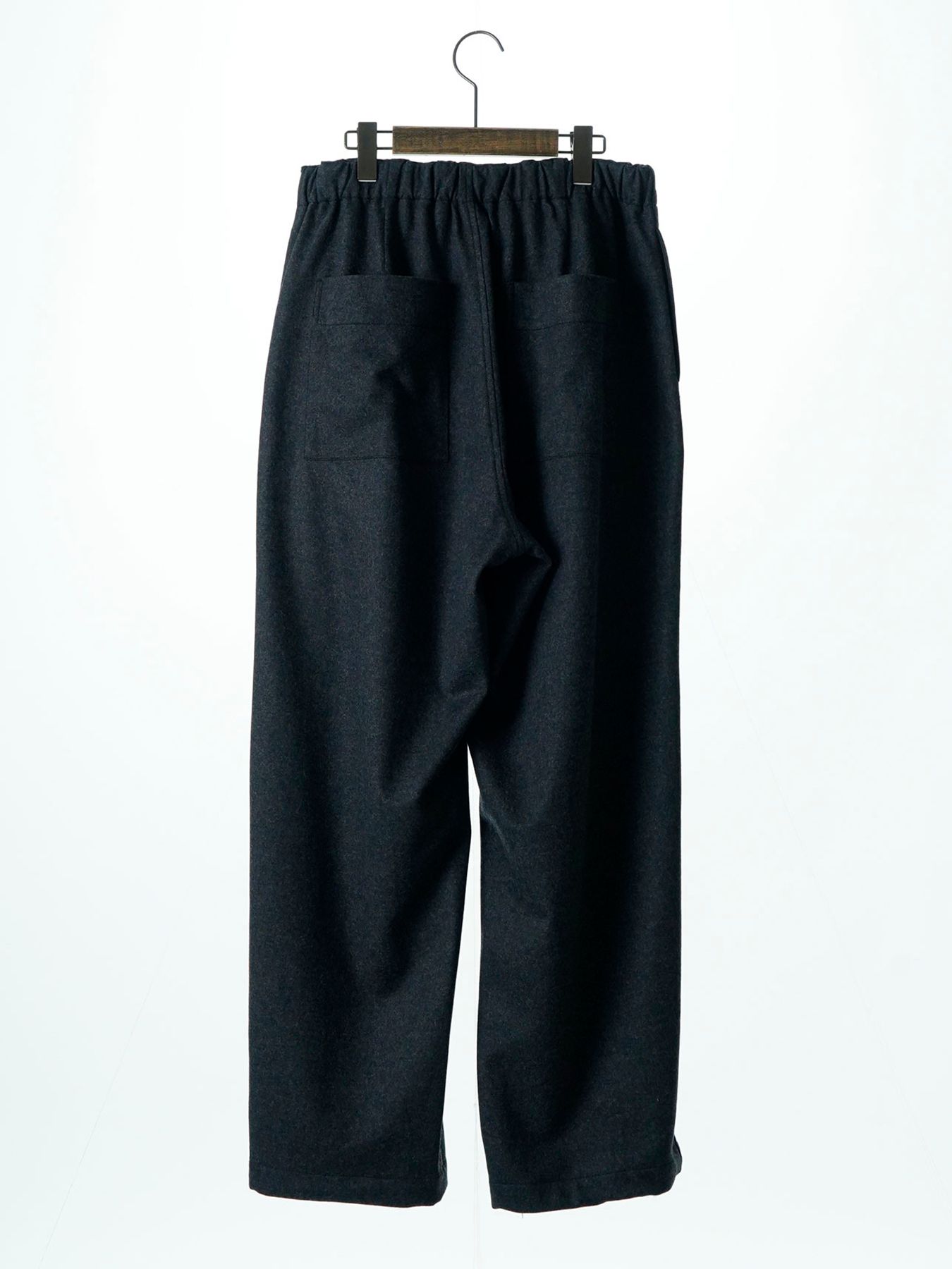 【予約品 】Woolnapp trousers / ウール イージートラウサーズパンツ / 杢チャコール