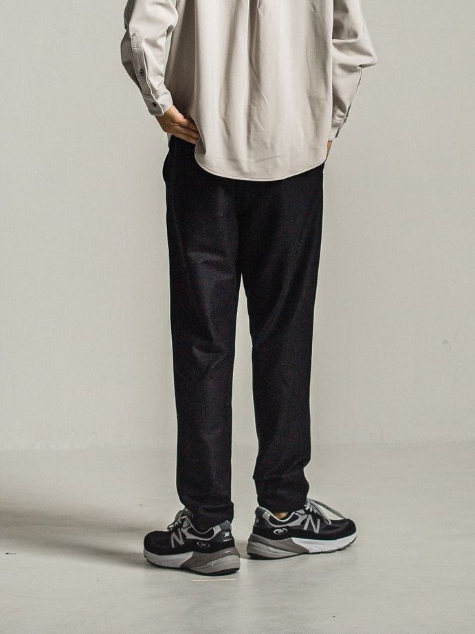 《予約9月1日18時締め》 PAT WIDE EASY PANTS  / カシミアウールパンツ / ブラック