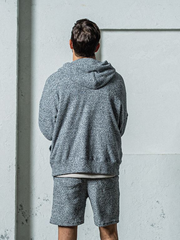 《予約11月17日19時締め》 MOLE YARN PILE zip loose hoodie / ジップフーディブ / グレー
