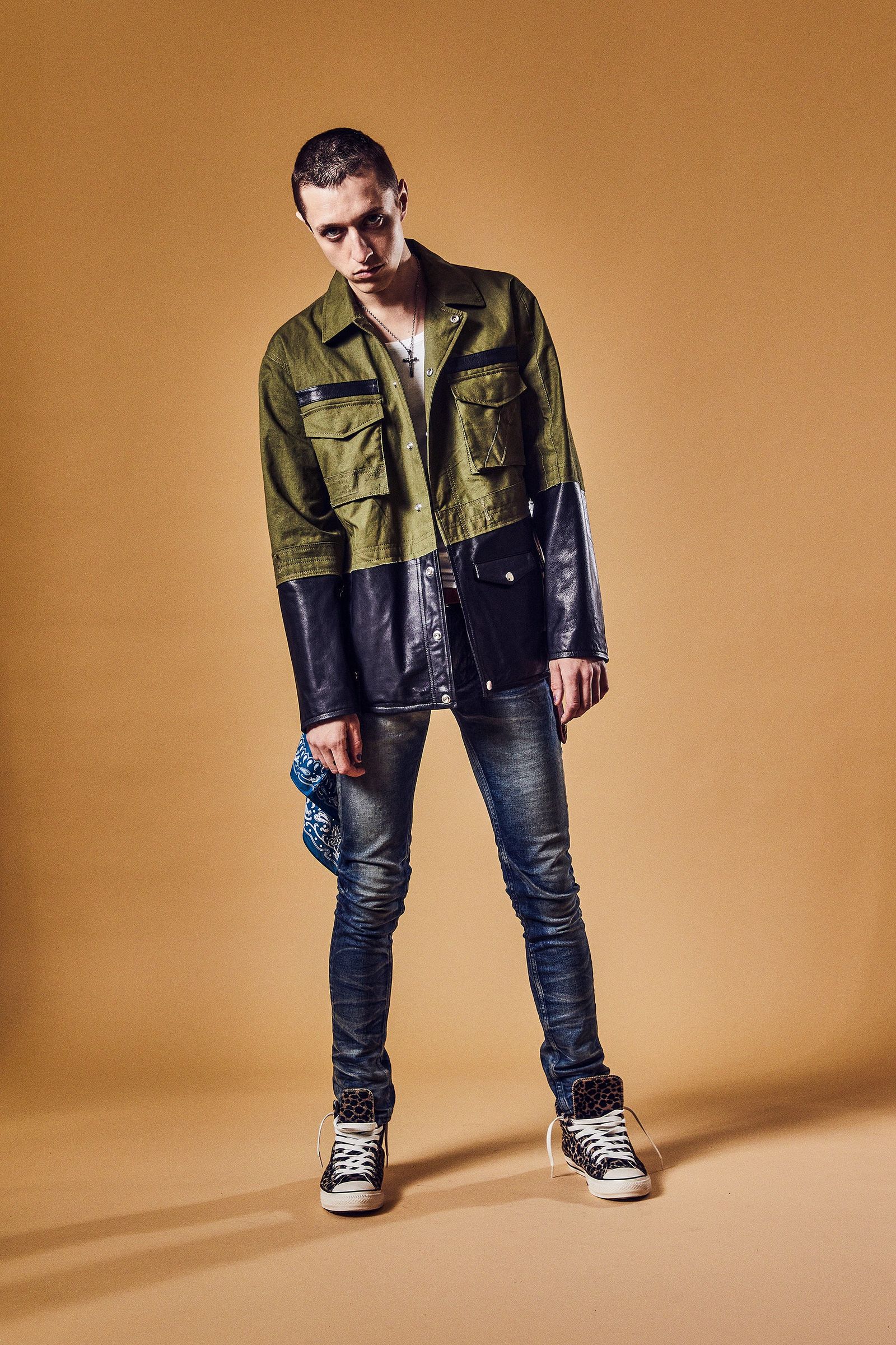 SKINNY JOHN 12.5oz Organic Cotton Stretch Denim Skinny Jeans / インディゴ 【STRUM】