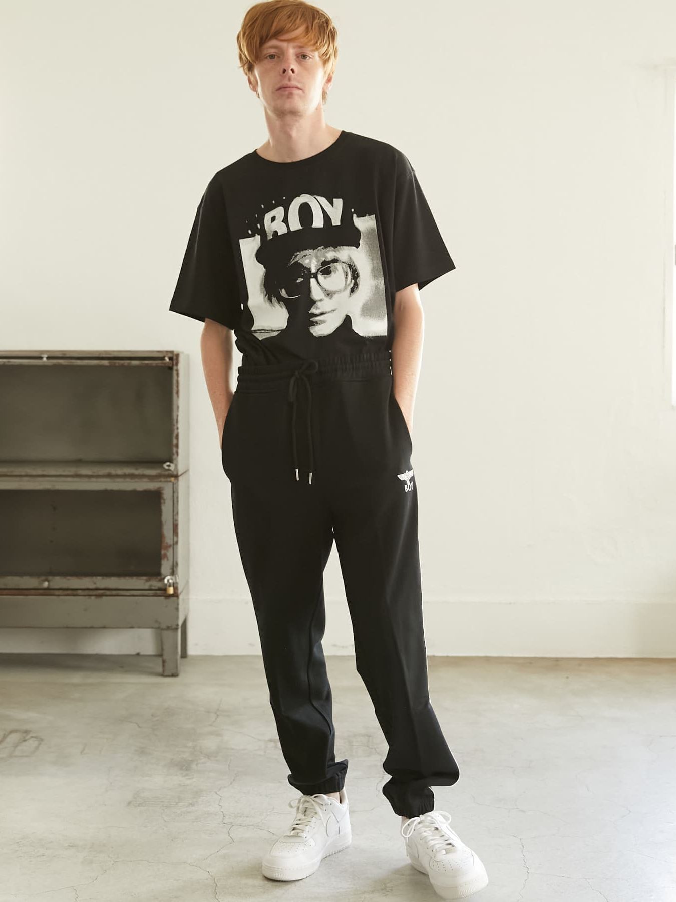 BOY RIB TRACK PANTS BLACK  / トラックパンツ / ブラック