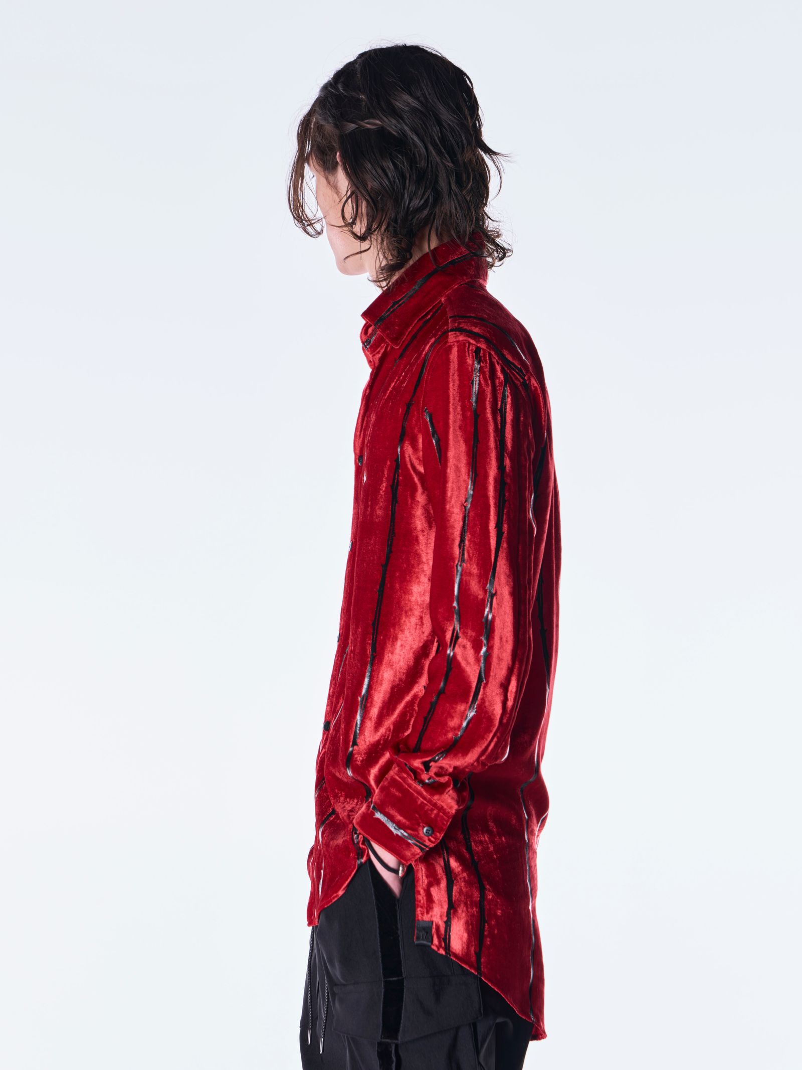 【予約品 6月29日(月) 締切】TOGE Velvet Shirt / ベルベット シャツ / レッド