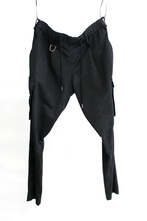 《予約品》 CargoPants CrossDotEcoPetJersey カーゴパンツ / Black×BlackPrint 【THE ONENESS】 7月入荷予定
