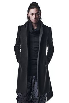 《予約品》 StandCollarFlareJacket テーラードジャケット KnitMelton / Black 【kiryuyrik】 11月入荷予定