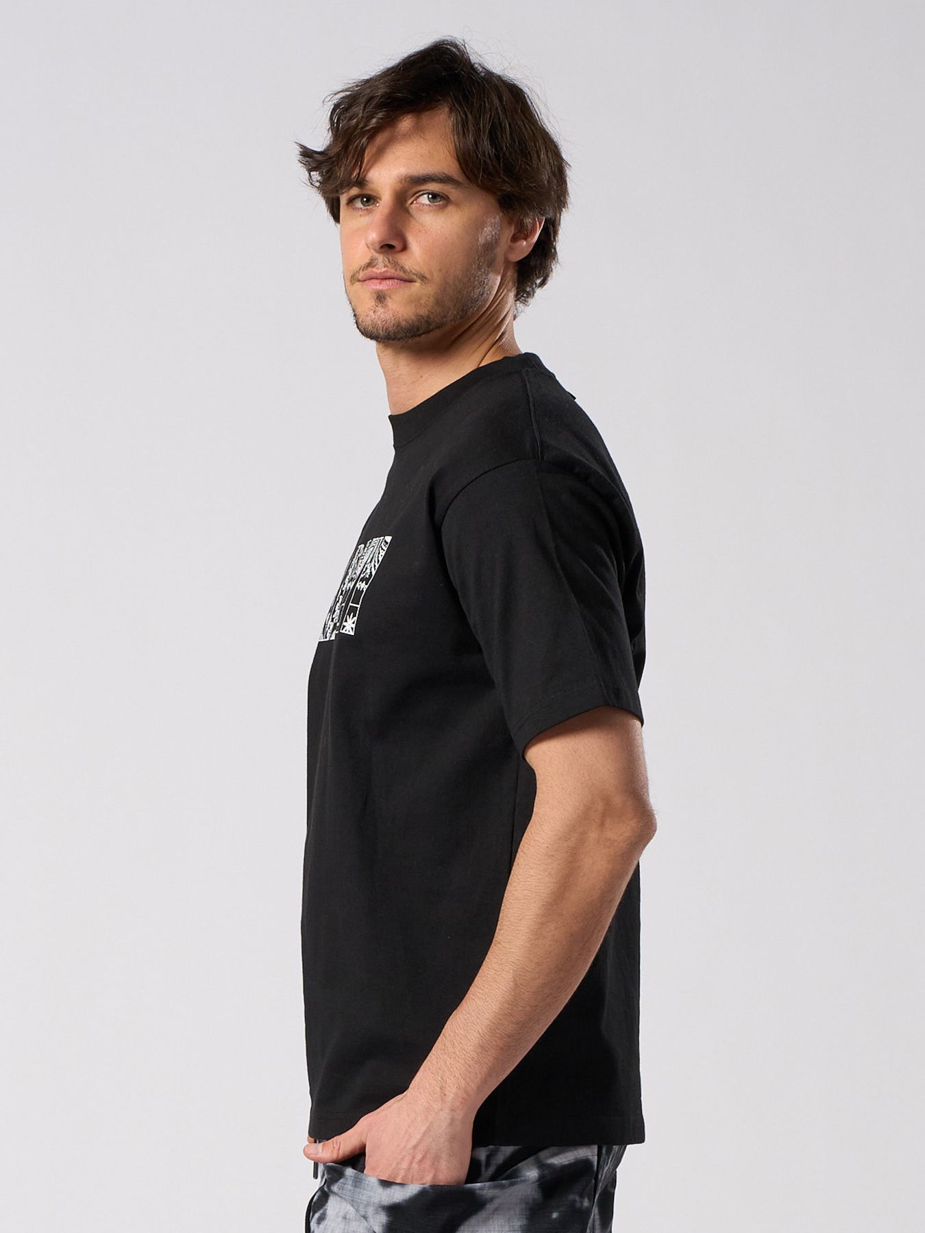 【予約品 1月25日(日) 締切】graphic-T collection：bandana panel ARMY T / バンダナパネル アーミー Tシャツ / ブラック