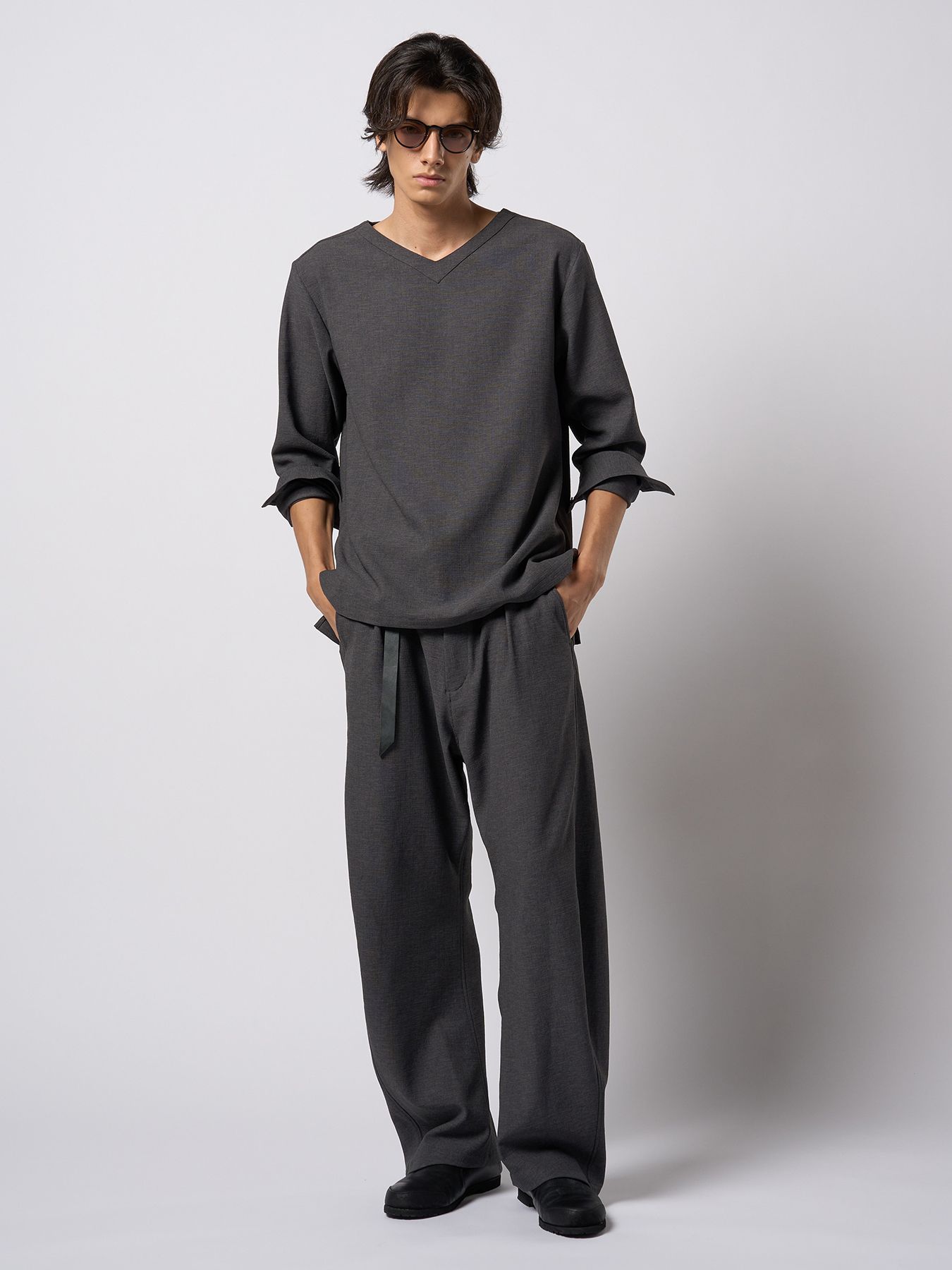 【予約品 9月23日(火) 締切】combination slip-on shoes / コンビネーション スリッポンシューズ / ブラック