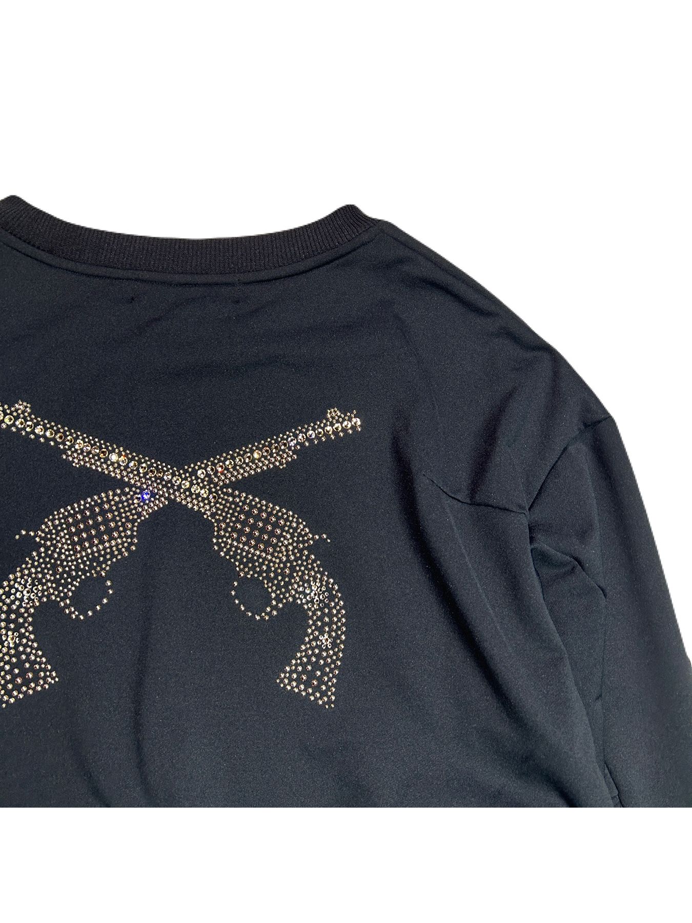 【予約品 8月10日(日) 締切 】WOMENS CROSSGUN CRY SWEAT / クロスガン クリスタル スウェット / ブラック