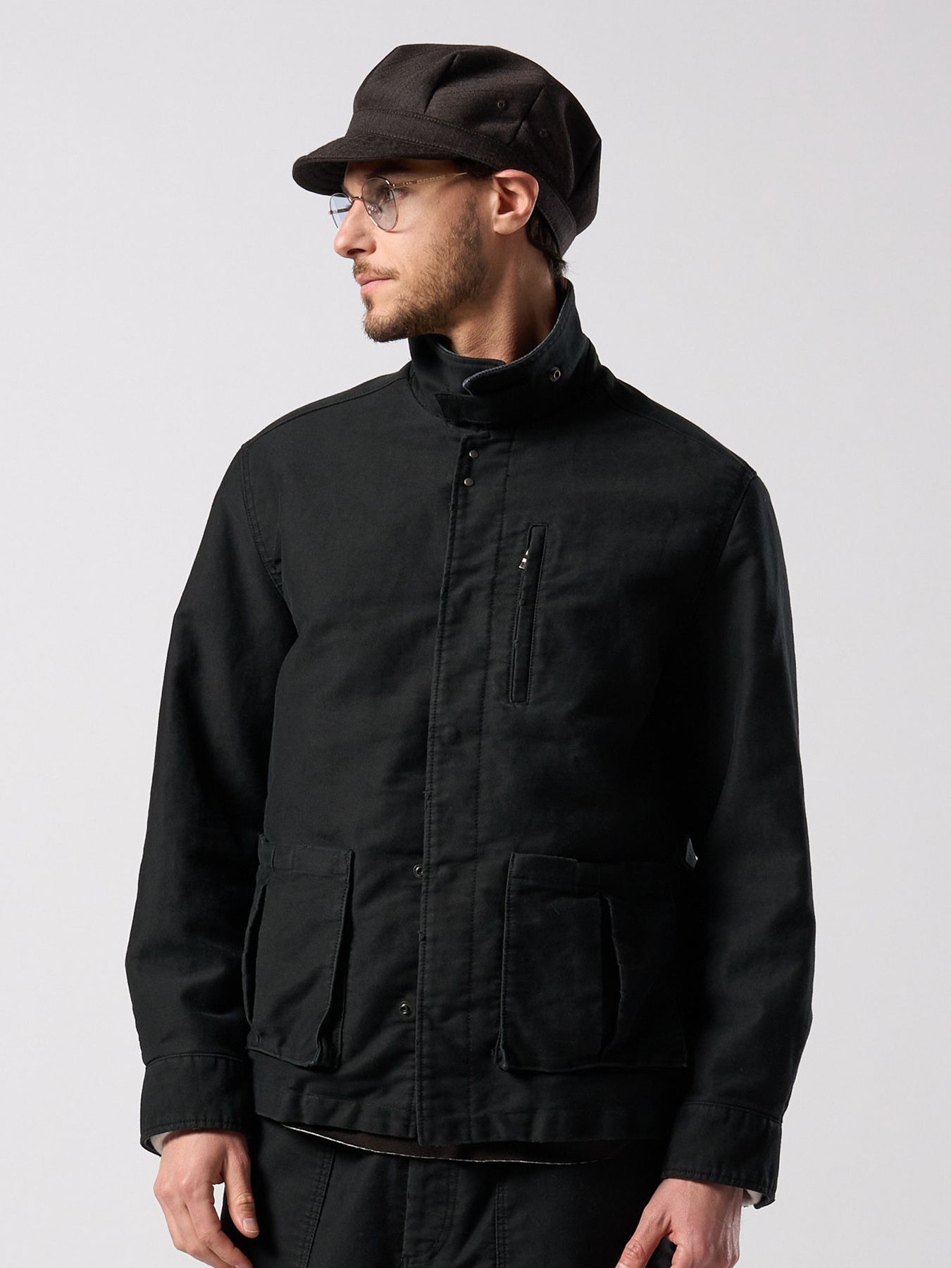 【予約品 4月19日(日) 18時締切】heavy moleskin short coverall jacket / ヘビーモールスキン ショートカバーオールジャケット / ブラック