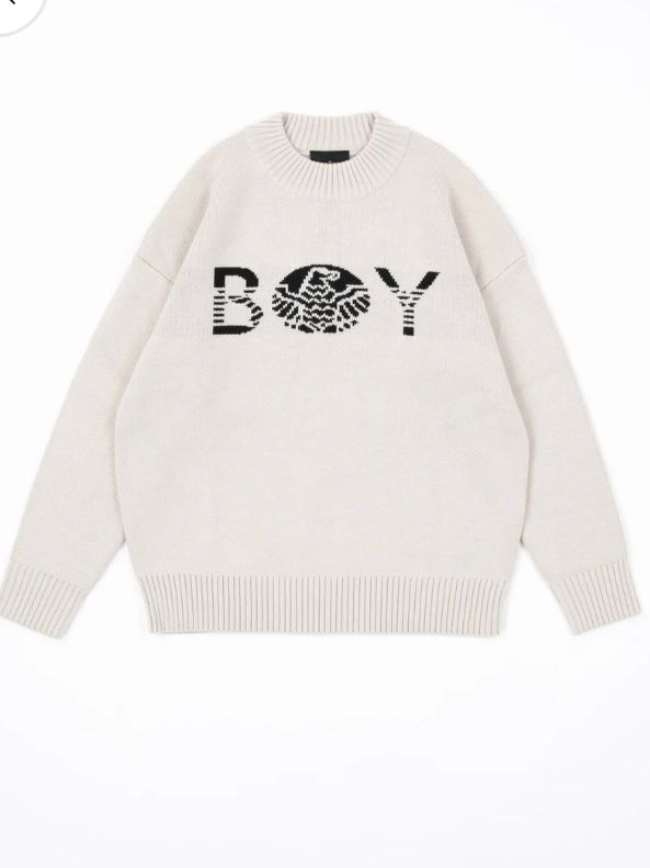 BOY CREW NECK SWEATER OFF WHITE【B223N6060031】