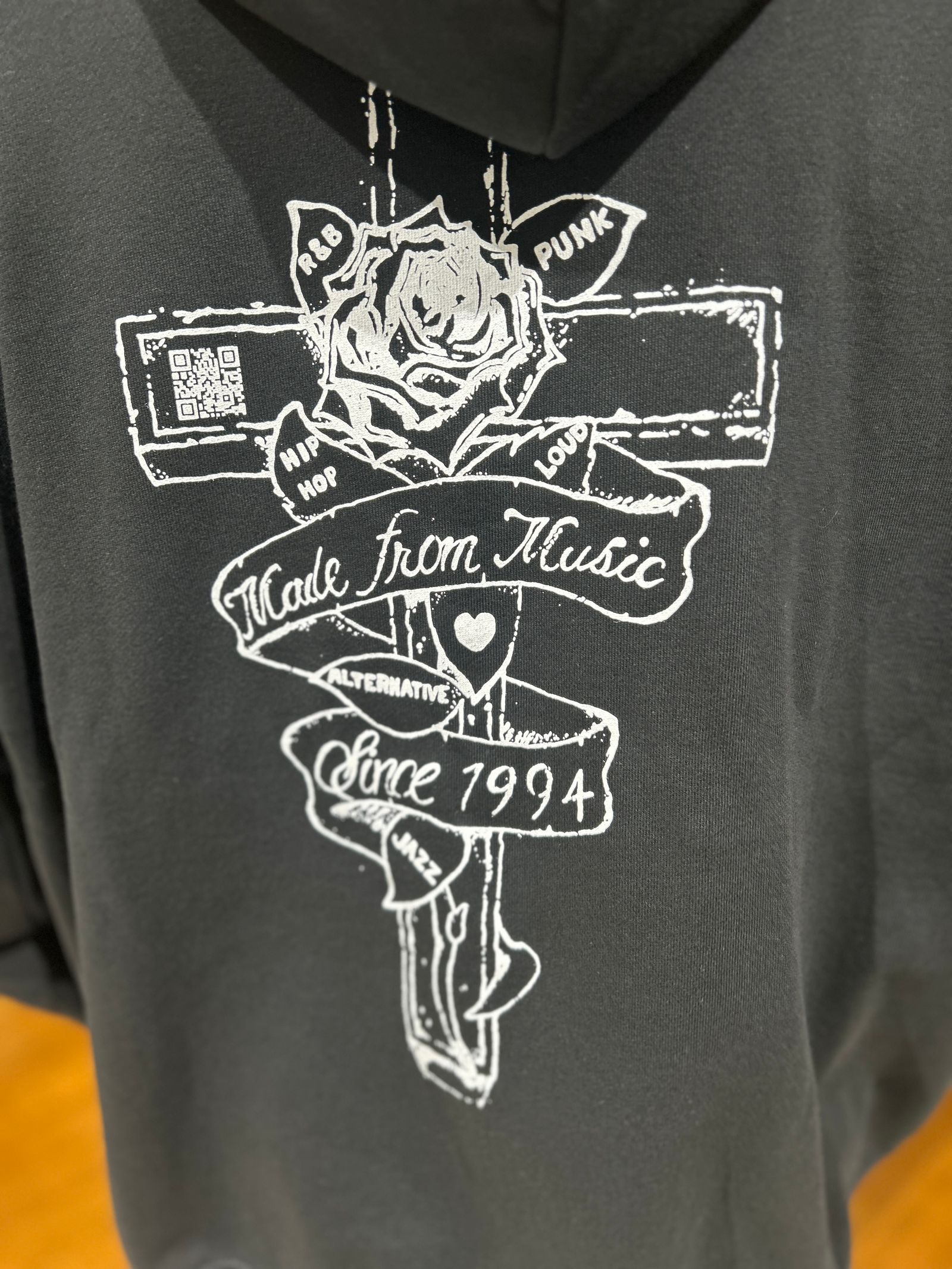 Rose ZIP フーディBLACK GODSIZE