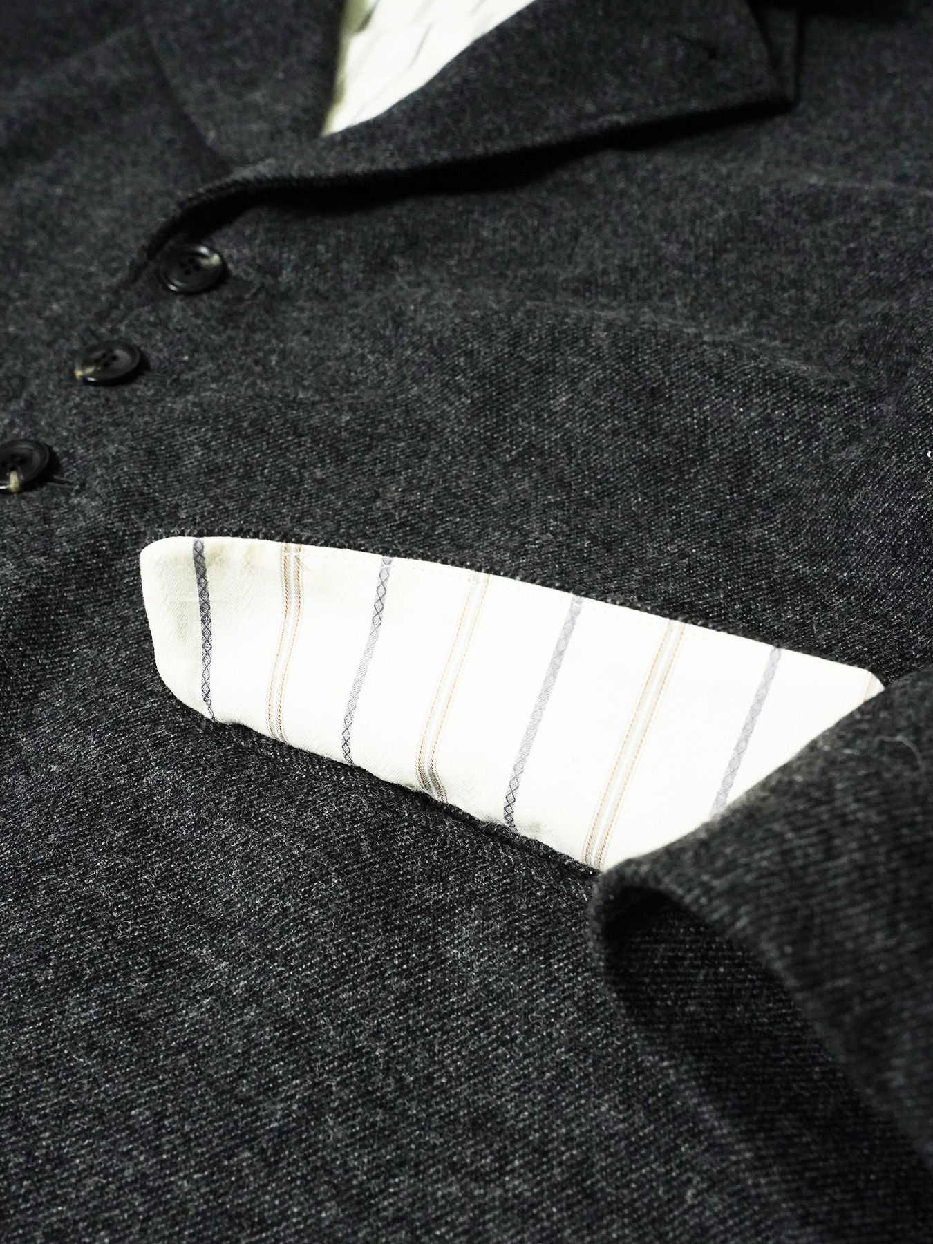 【予約品 7月5日(日) 締切】PEAK-JACKET / ウールジャケット / 杢チャコール