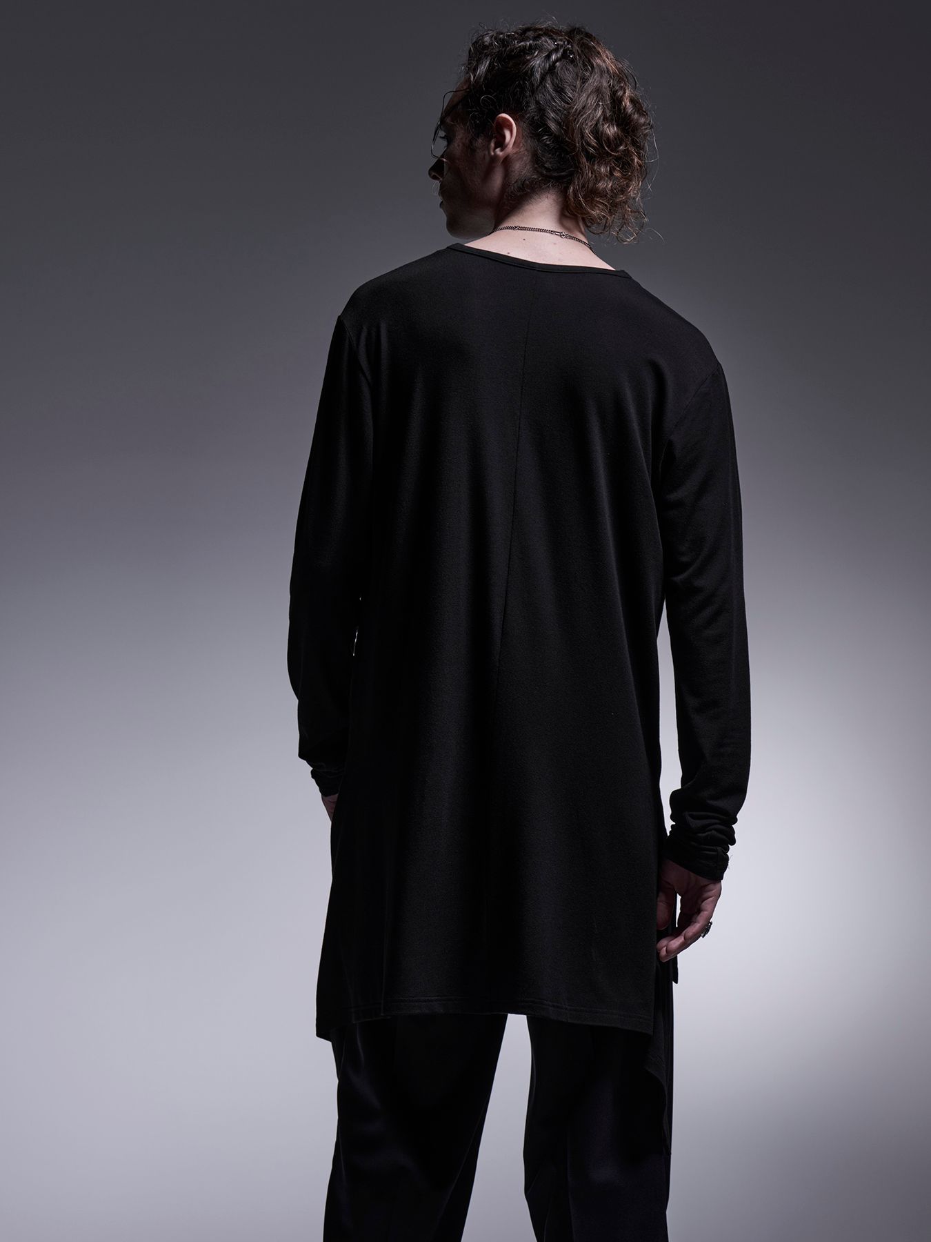 【予約品 7月13日(日) 締切】Henley Flare T-Shirt / ヘンリーネック フレアTシャツ / ブラック