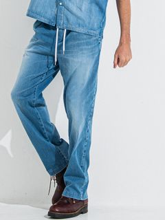 DENIM JERSEY WIDE PT / デニムジャージワイドパンツ / ライトインディゴ